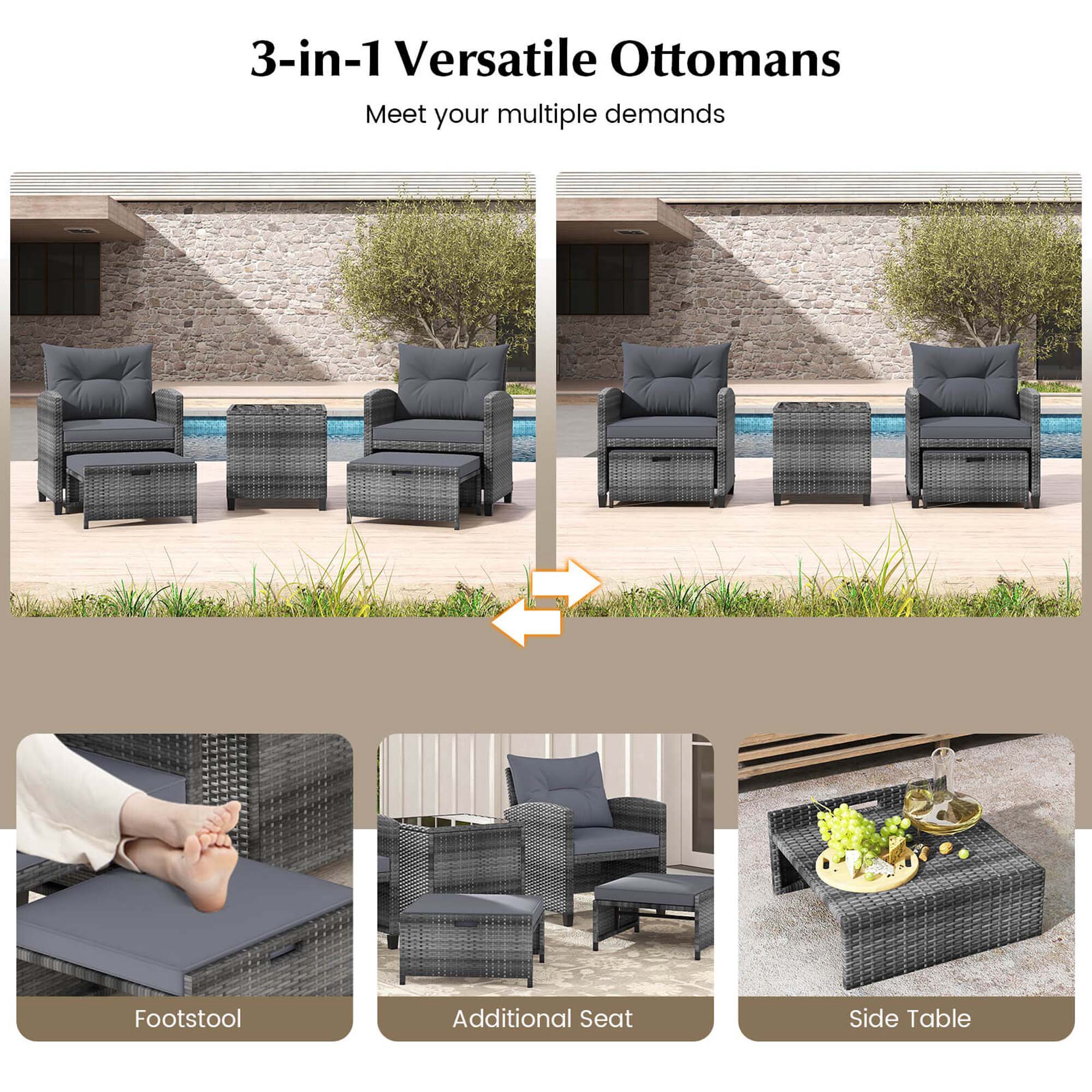 Costway HCST02142 Patio-Conversation-Sets - View #5