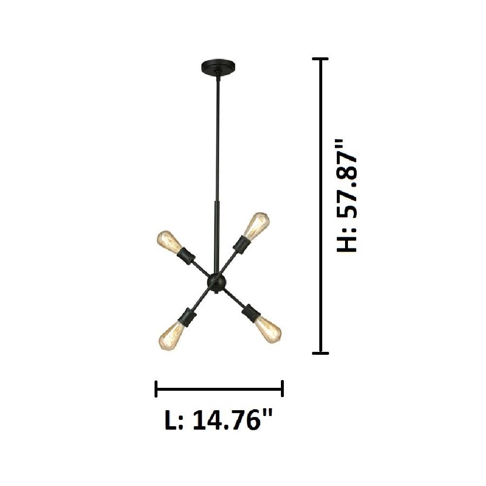 Etris Row Aged Brass and Black Globe 4-Light Pendant