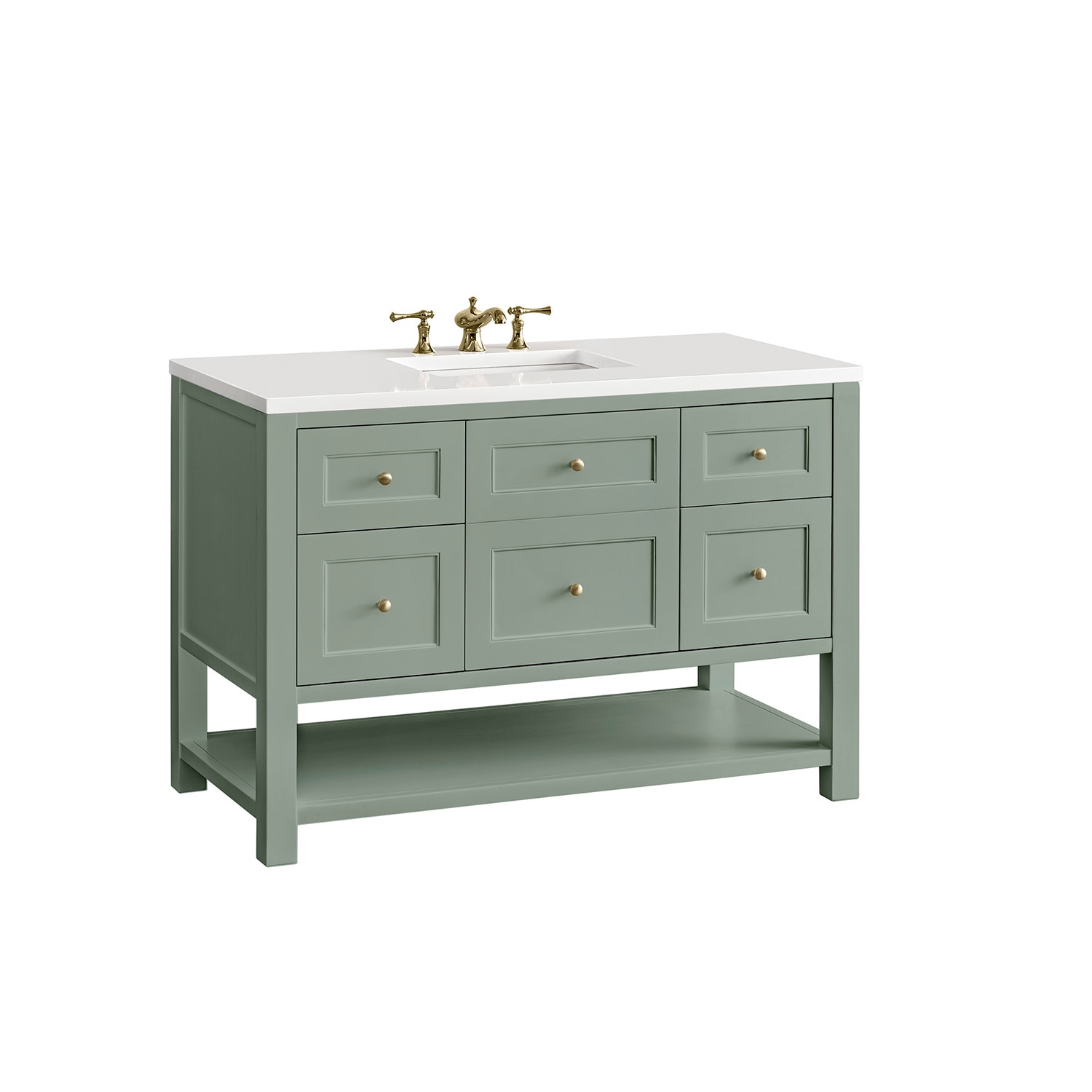 James Martin Vanities Breckenridge 48-in Smokey Celadon Undermount ...