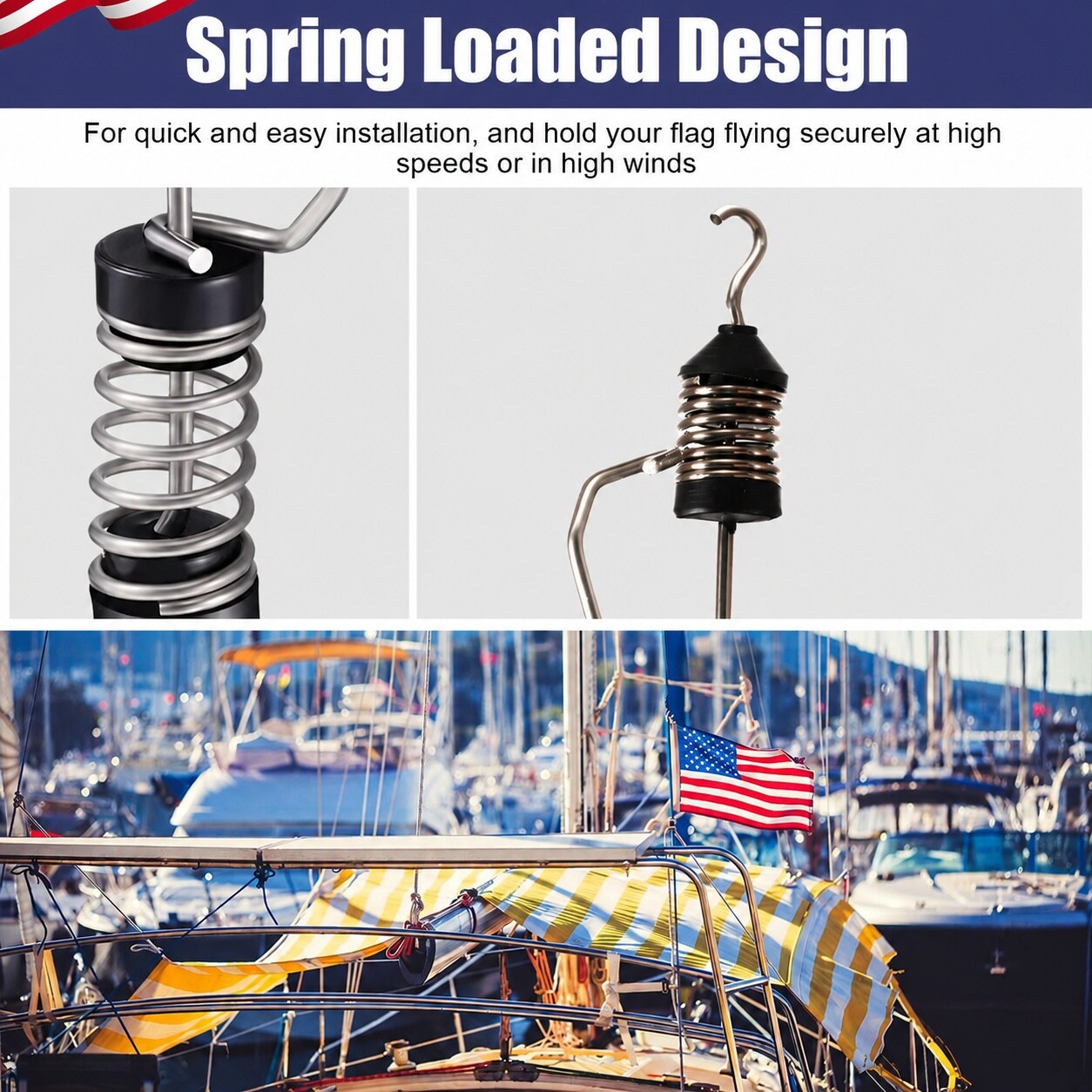 Aoibox 10 Pack Marine Grade 316 Stainless Steel Spring Loaded Non Slip ...