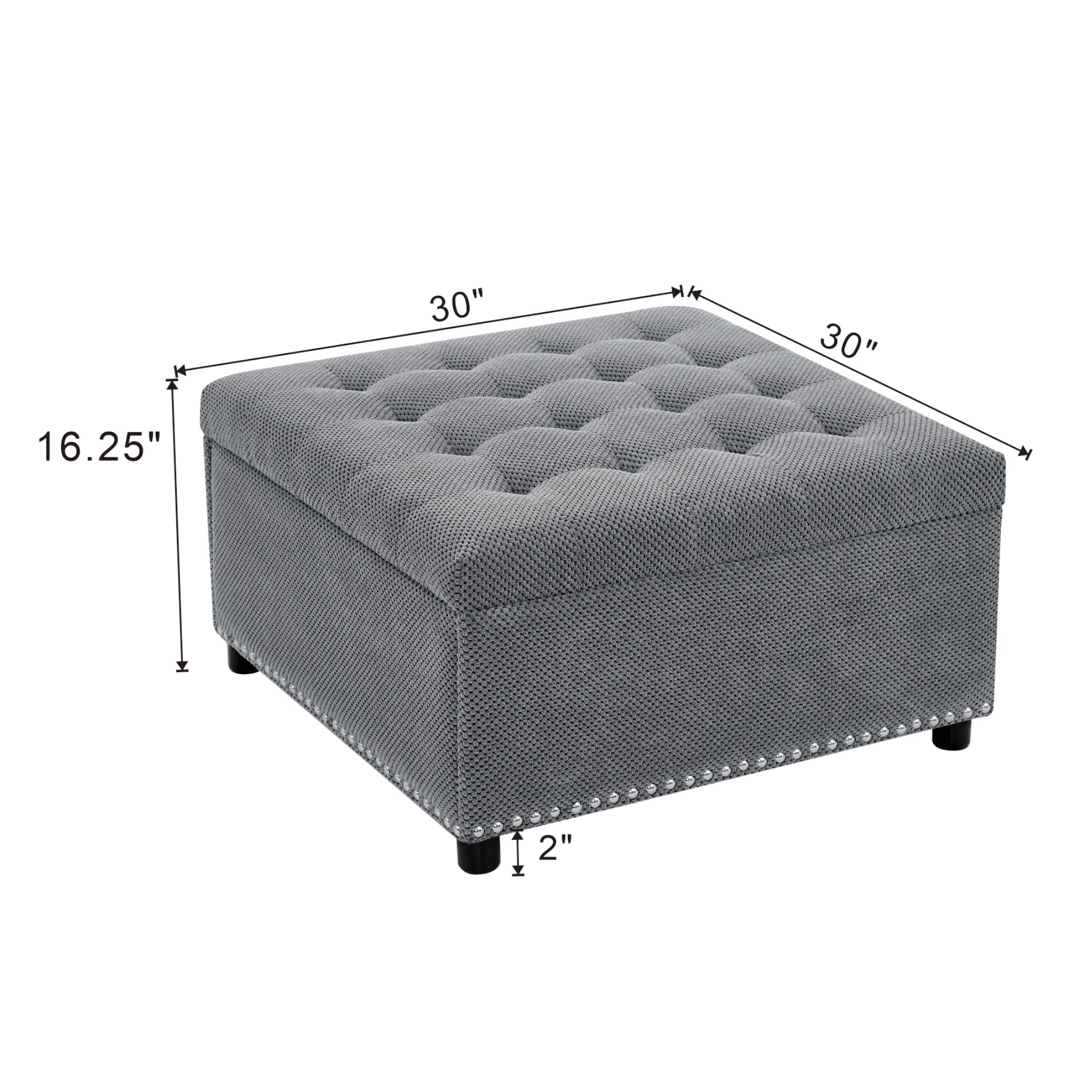 Aortzio DJ4001-LIGHT GRAY Indoor-Ottomans - View #3