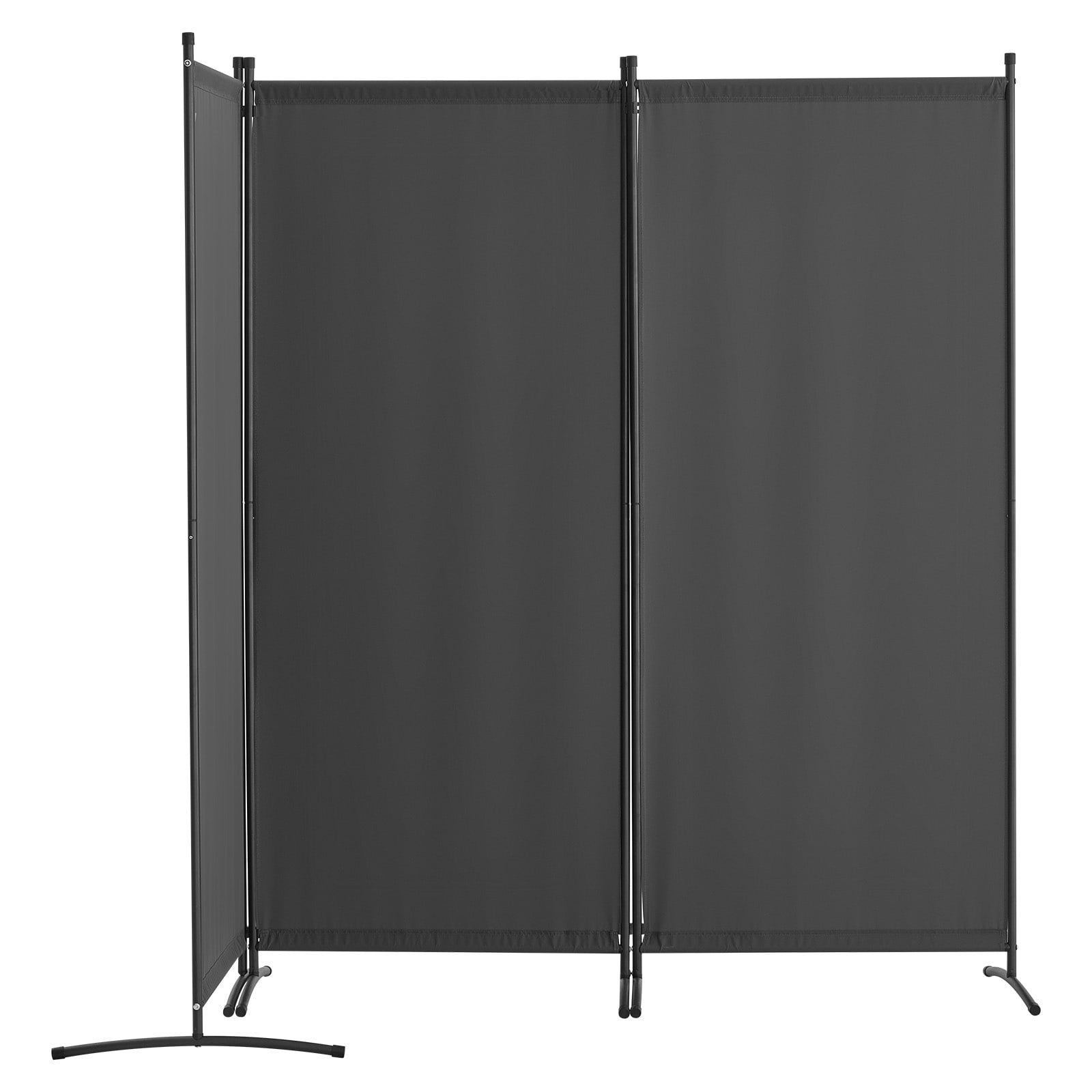 VELMONT INC 3 Panel Gray Folding Room Divider with Fabric Partition and ...