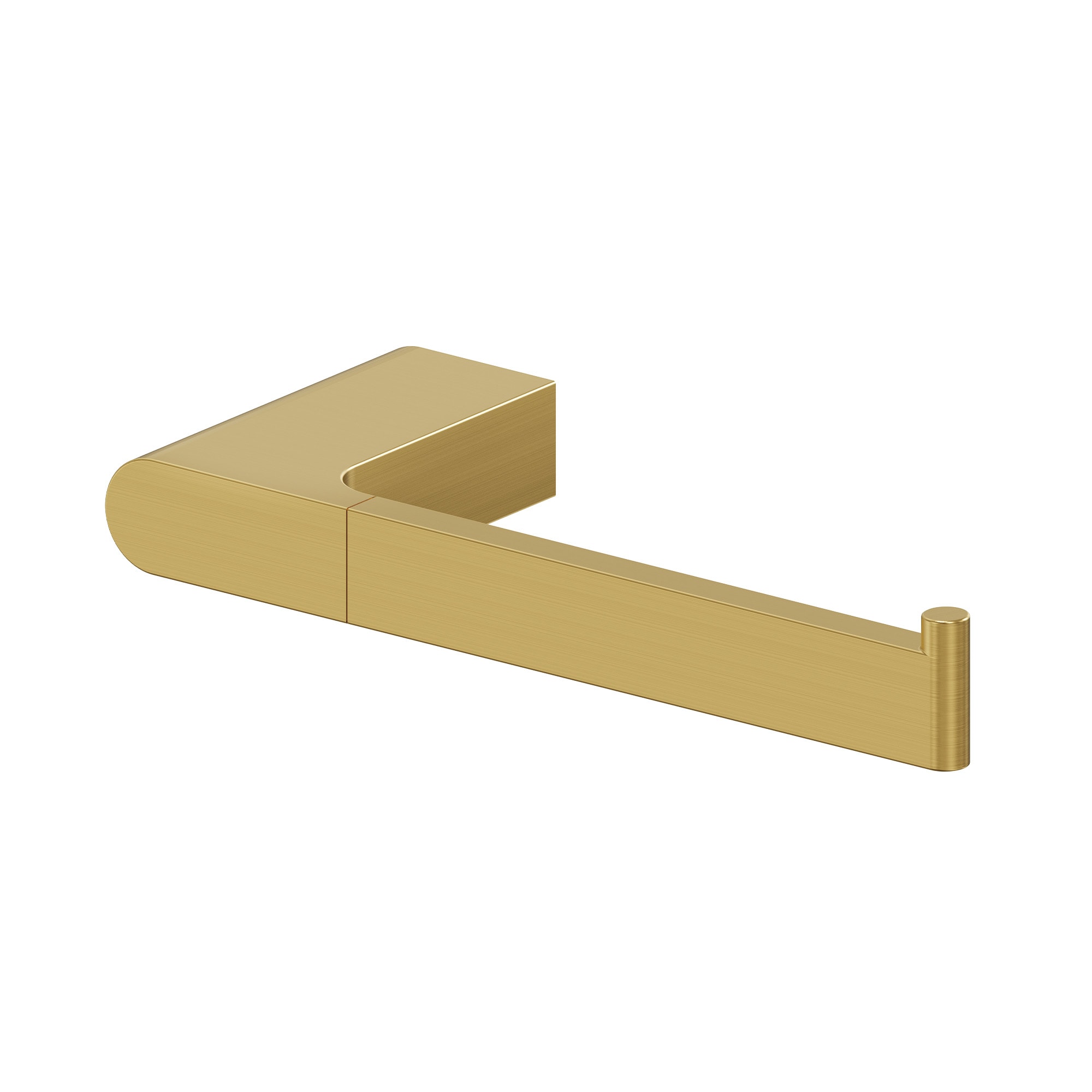 GRANDJOY  Brushed Gold Wall mount Single post Toilet Paper Holder 1-Rolls