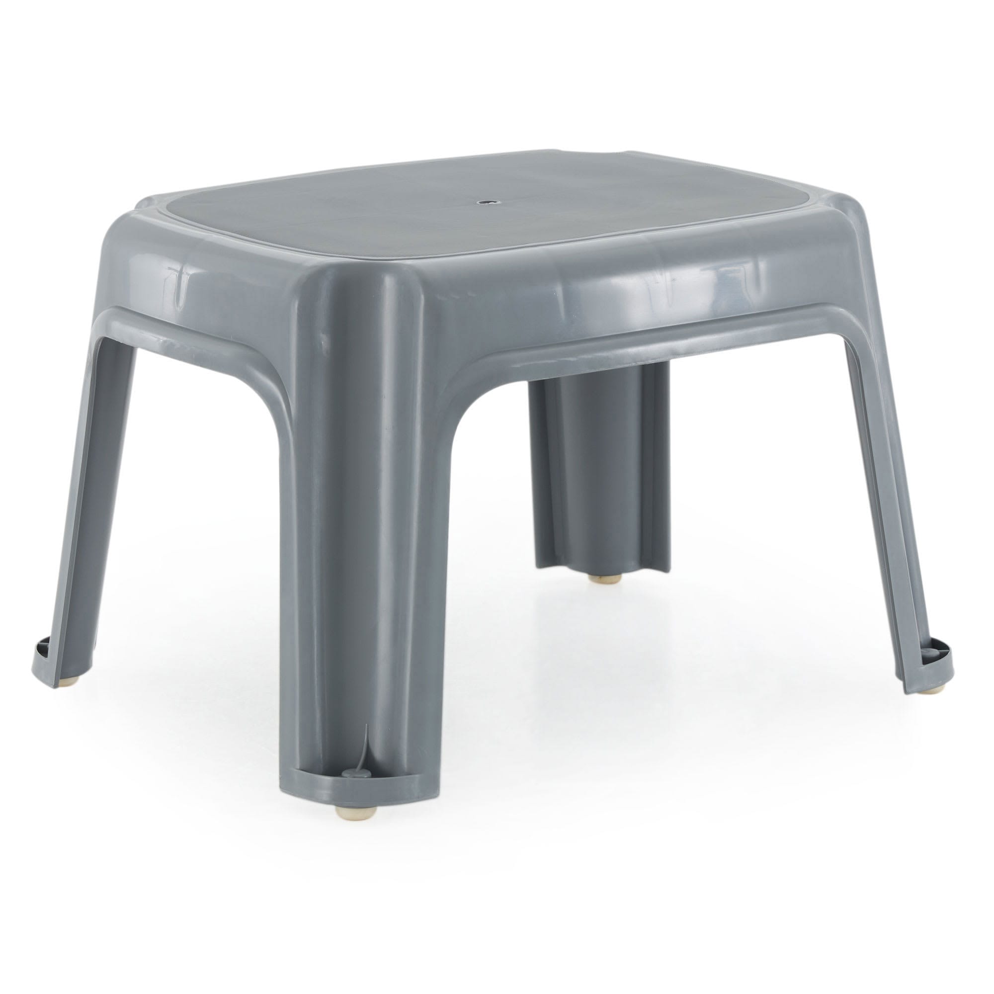 Gracious Living 268675 Single Step Stool Small Step Stool 9 1 2 Inches Tall Gray