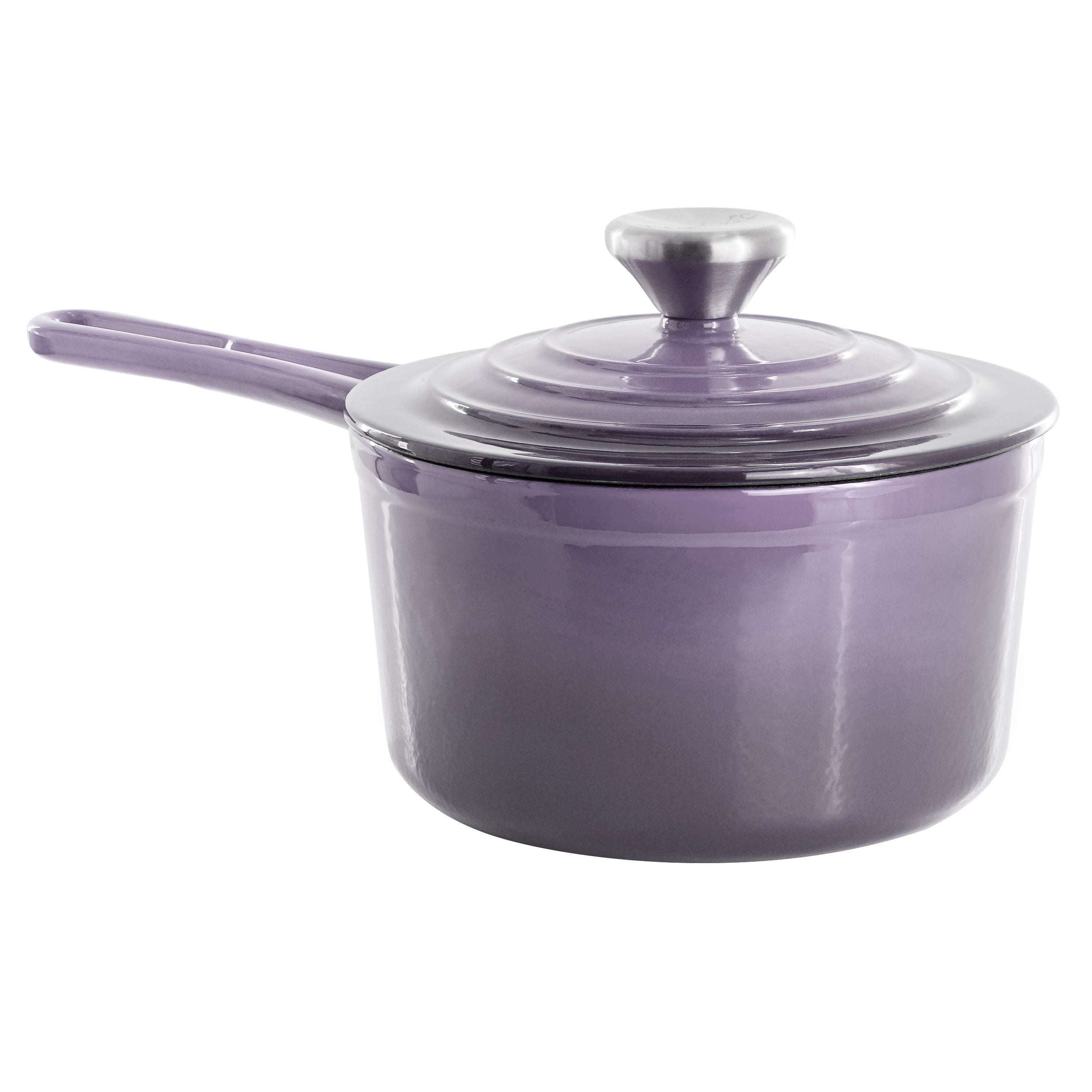 MegaChef  2 Quart Enameled Cast Iron Sauce Pan in Gradient Purple