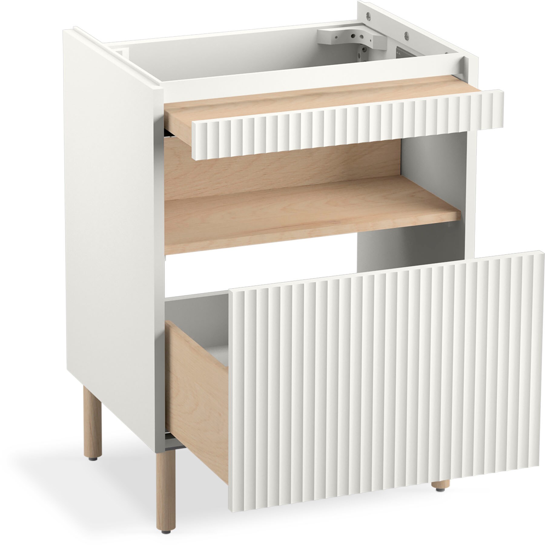 White 22-3/4" Wall-Hung Bathroom Vanity Cabinet