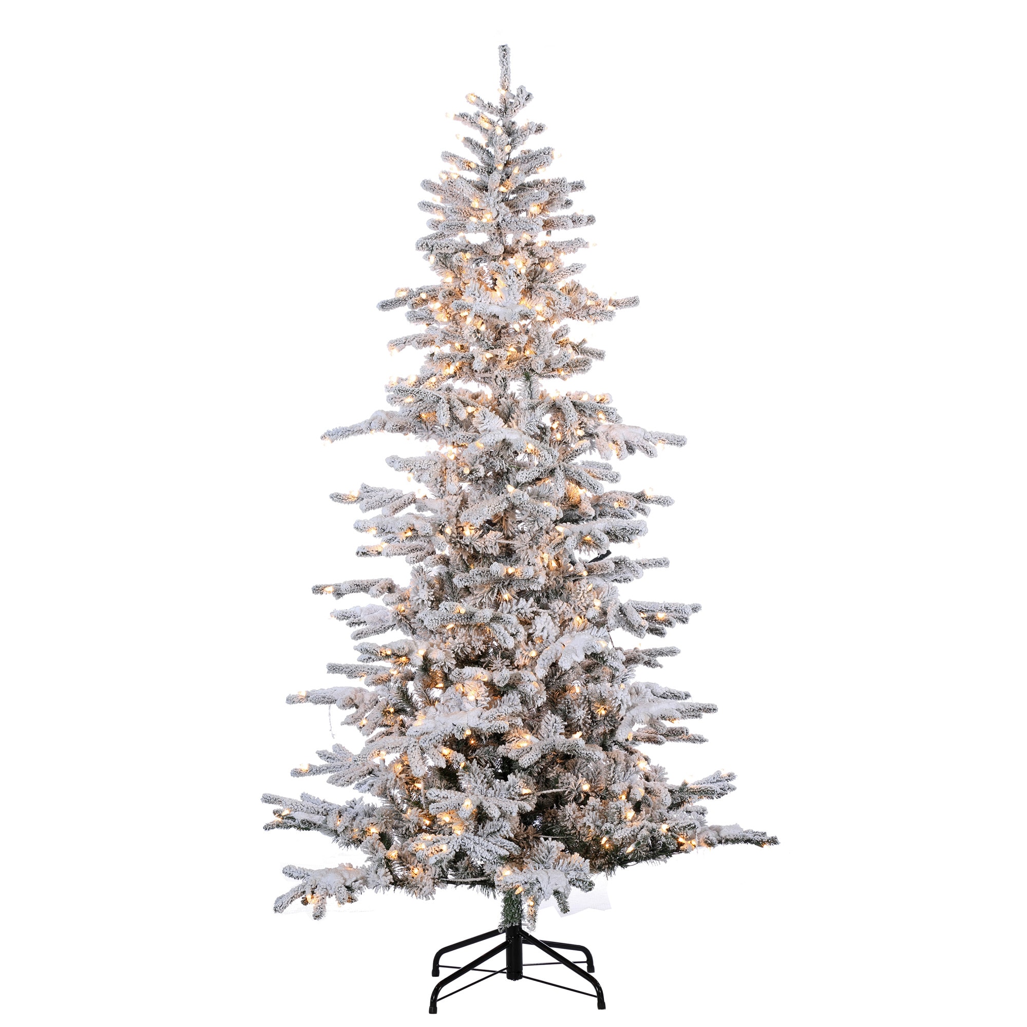 Sterling Tree Company 7.5-ft Aspen Fir Pre-lit Traditional Flocked ...