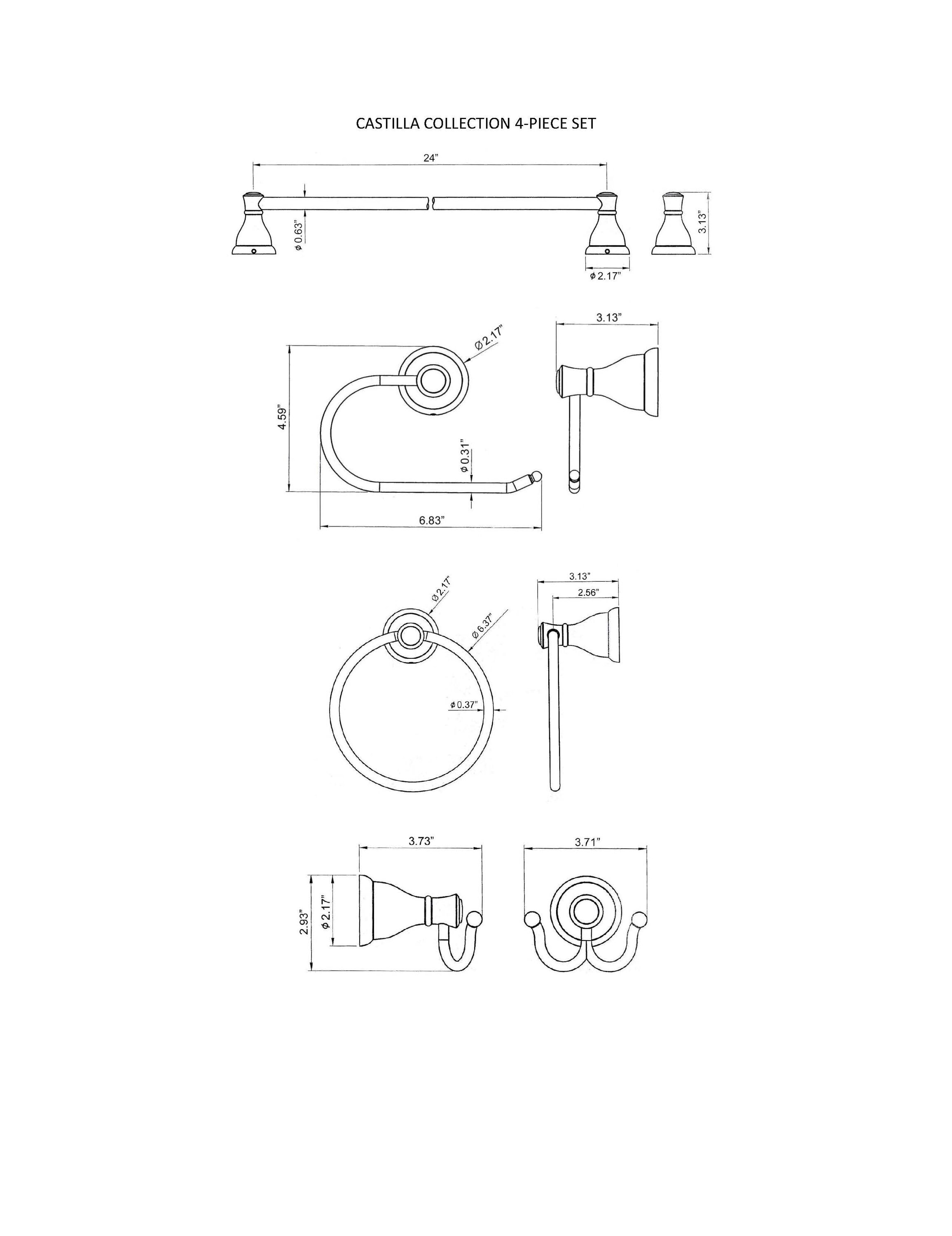 ARISTA 5902-4SET-BN Decorative-Bath-Hardware-Kits - View #12