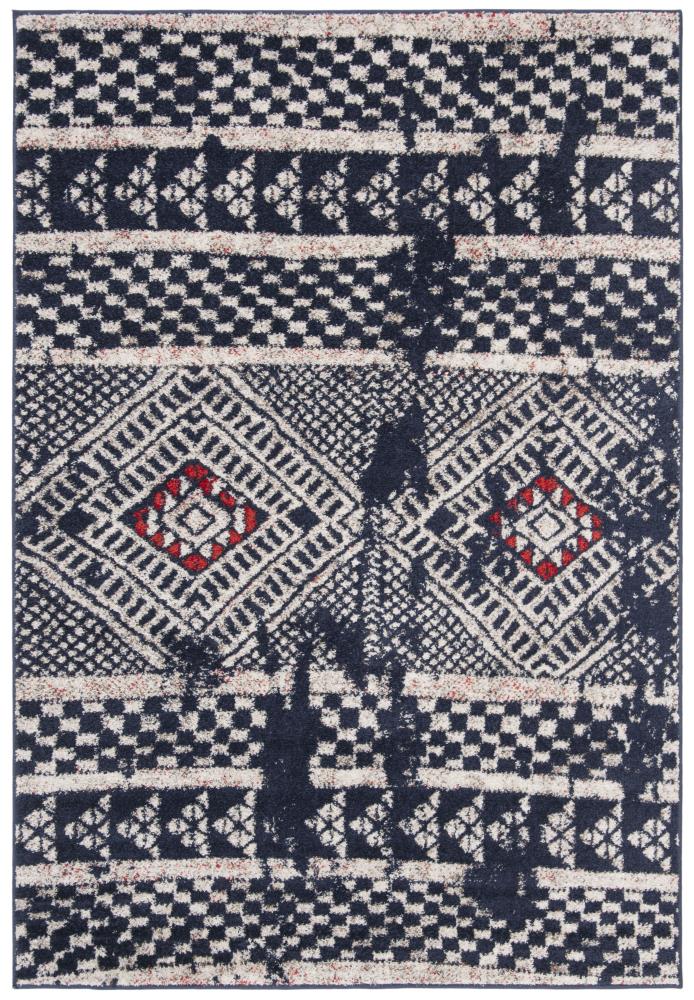 Safavieh ADR202N-8 Adirondack Zabi 8 x 10 (ft) Loomed Polypropylene Navy/Light Gray Rectangular Indoor Abstract Bohemian/Eclectic Area rug