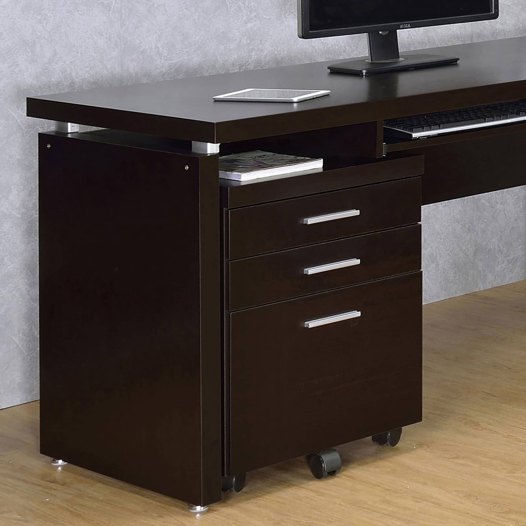 LUXEYARD Cappuccino 3 Drawer File Cabinet #DS-R-P153729
