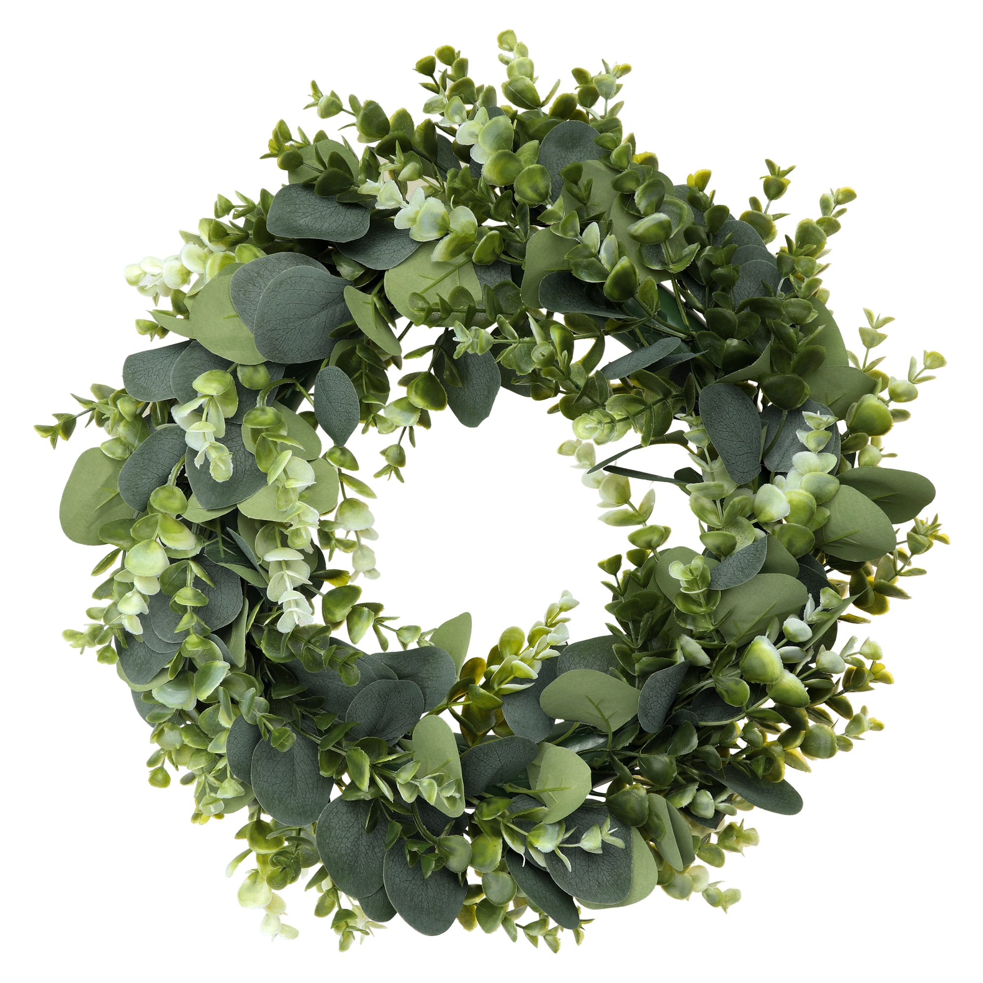 Unique Bargains Eucalyptus Wreaths for Front Door Handmade Fall Wreath Green Leaf Wreath for Window Wedding Decor Home Porch Farmhouse Patio Garden Decor 18 Inches Green