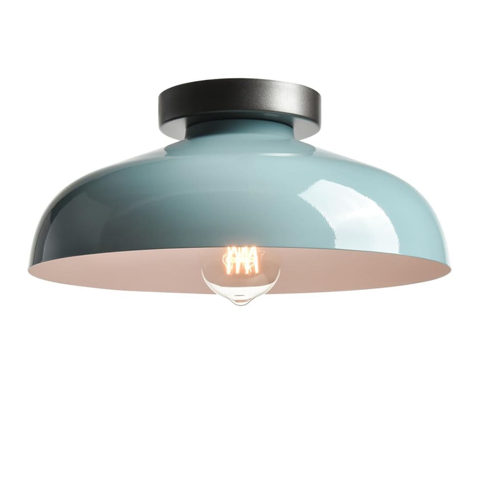 Claxy DIR-T7261CU-BG Barn 1 -Light 11.8-in Polished Green Flush Mount Light