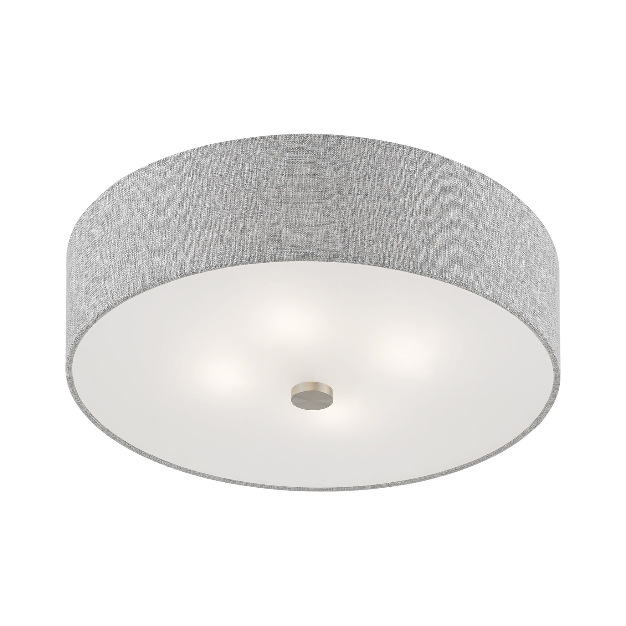 Dakota Brushed Nickel 4-Light Semi-Flush Mount with Urban Gray Shade