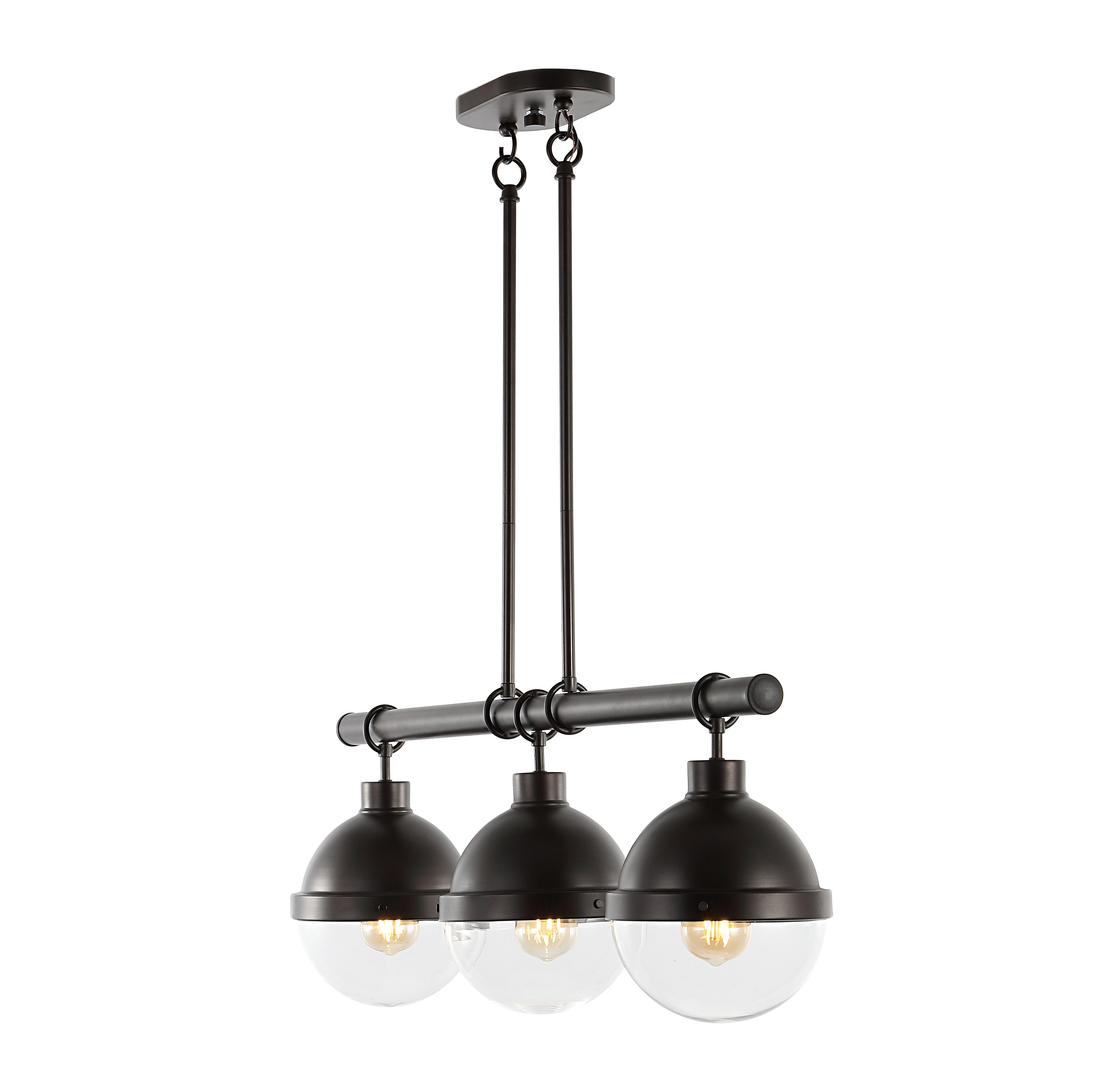 Caleb Industrial Rustic 33" Oil-Rubbed Bronze LED Linear Pendant