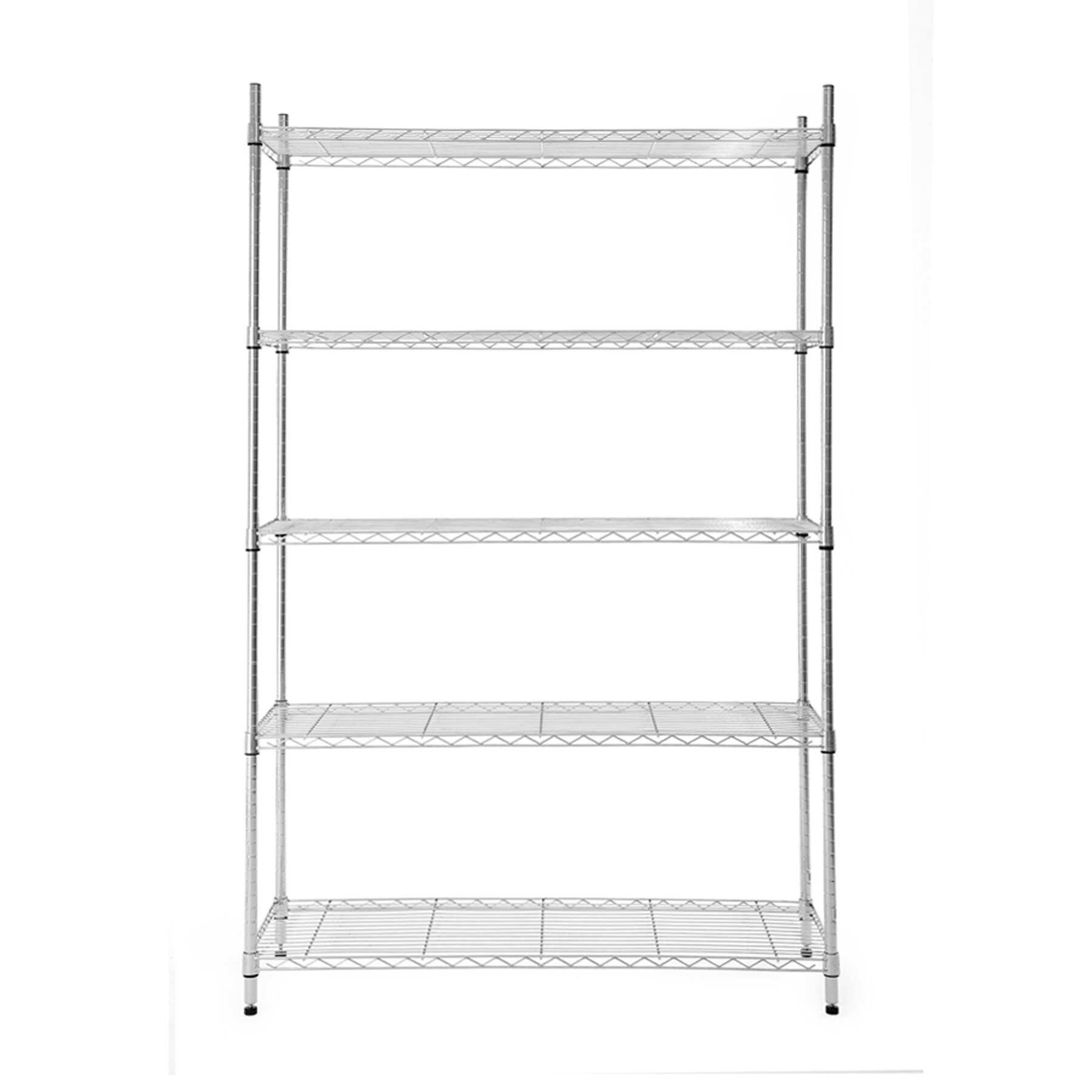 Style Selections Steel 5-Tier Utility Shelving Unit (47.7-in W x 18-in D x 72-in H) Chrome, (350-lb Capacity Per Shelf)