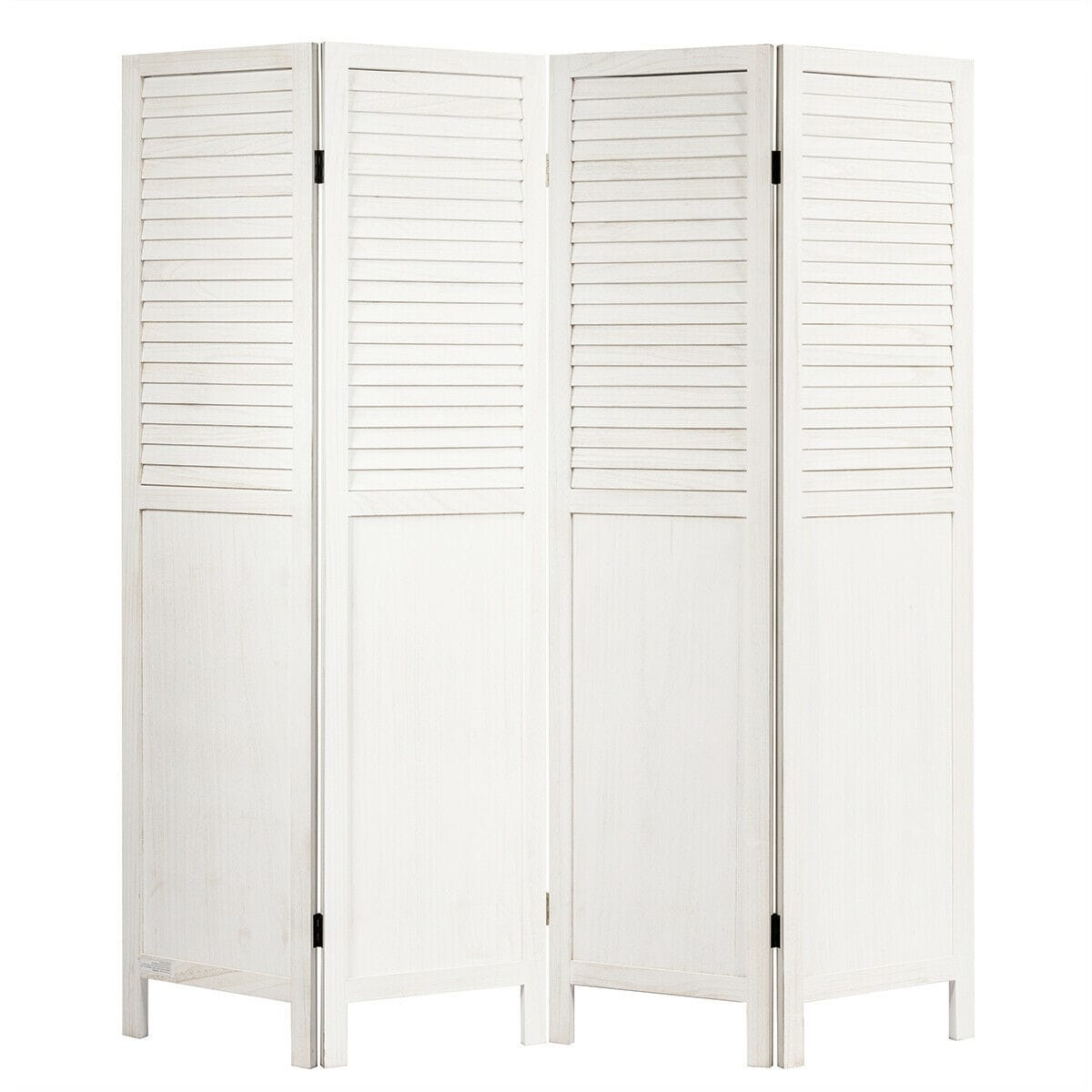 CASAINC WF-HYSN-61485WH 4-Panel White Wood Folding Contemporary/Modern Style Room Divider