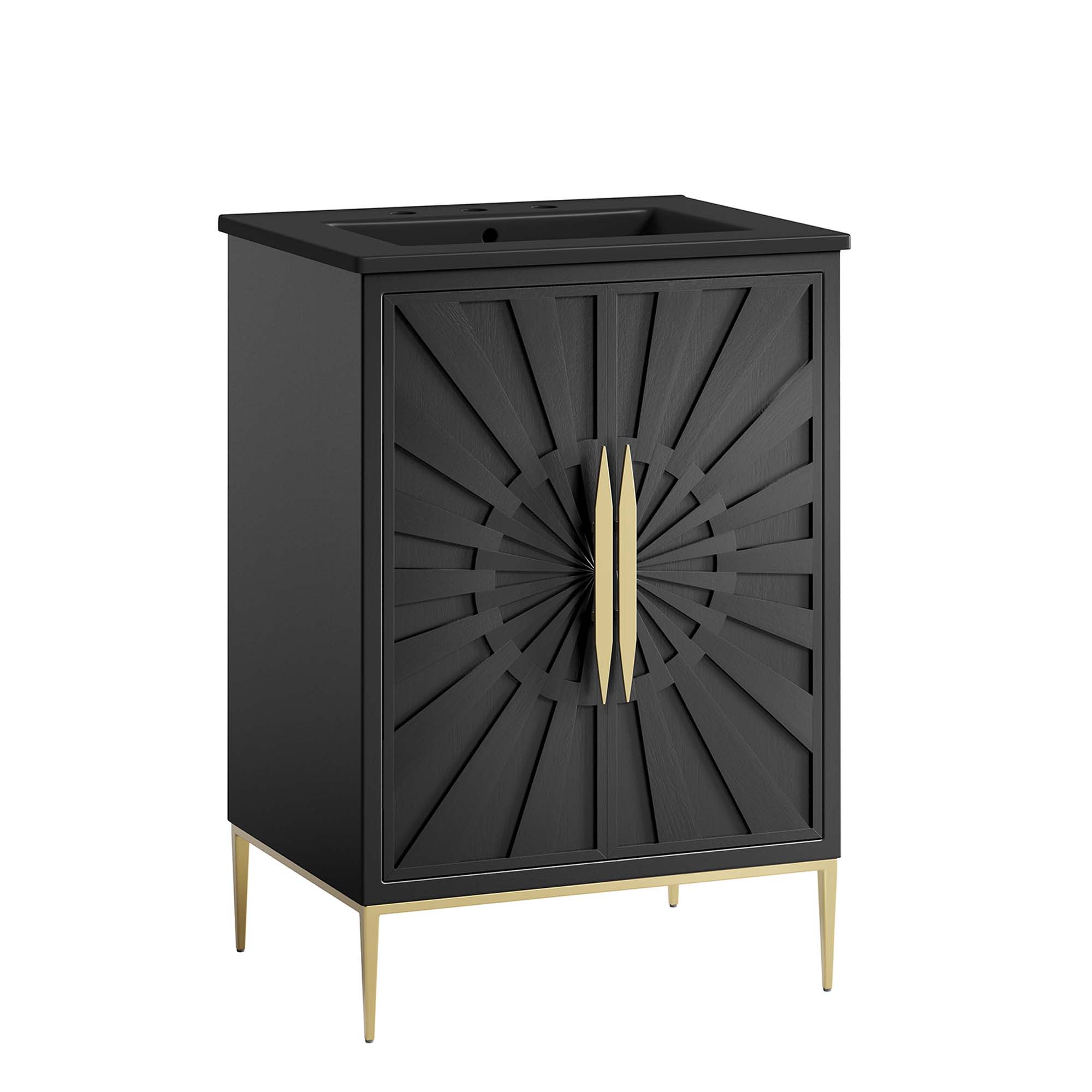 Modway  Awaken 24-in Bathroom Vanity in Black Black