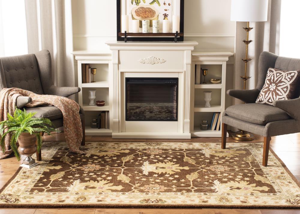 Hand-Tufted Brown and Beige Wool 4' x 6' Rectangular Rug