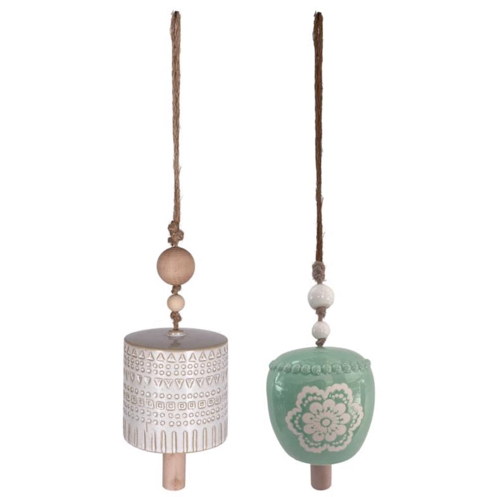 Meadow Lane Meadow Creek Ceramic USA Flag Bell Wind Chime 18 in Multicolor Pack of 4