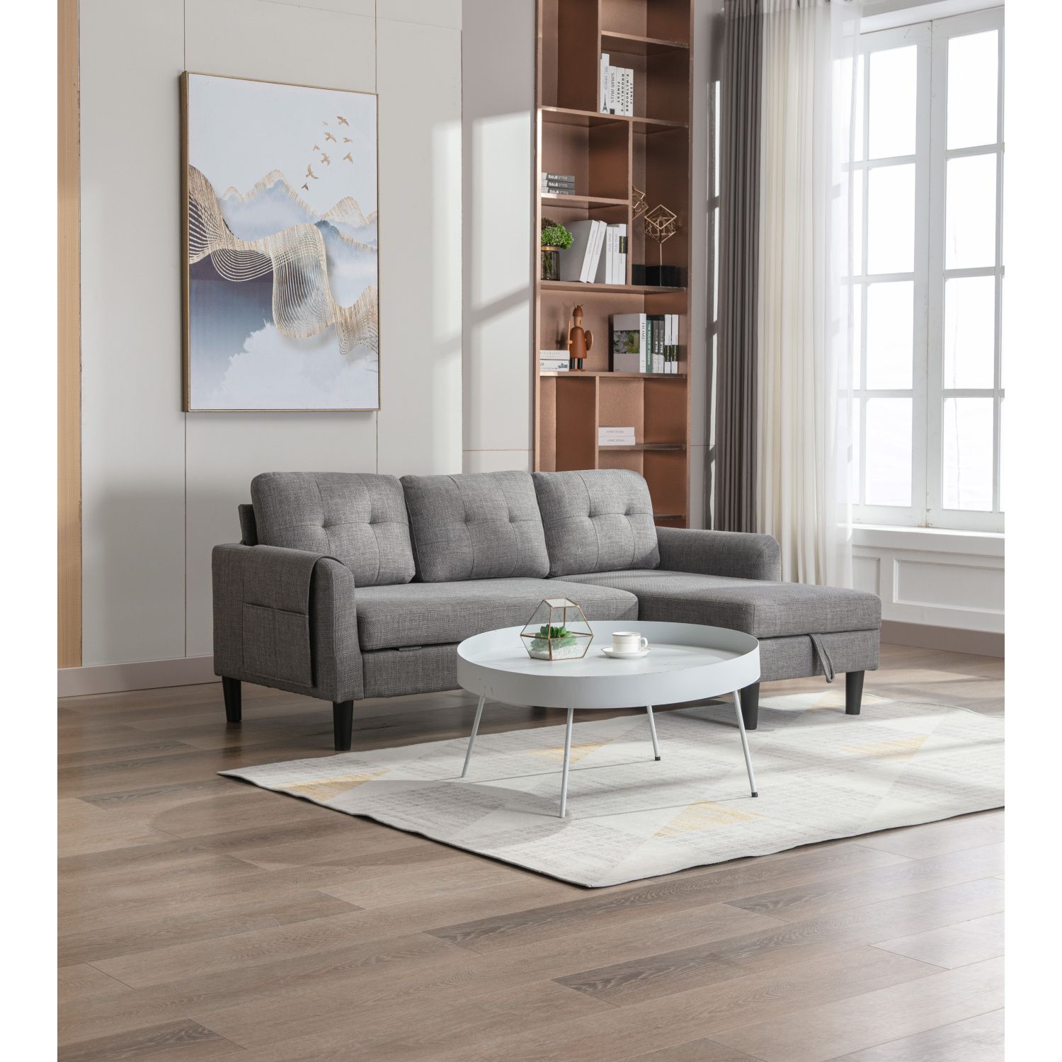 JASMODER W1568S00012 50.00-Inches Modern Light Gray Sofa