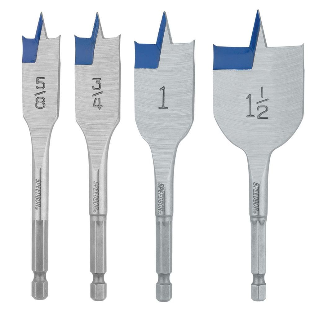 IRWIN 87954 4-Piece 1/4-in x Woodboring Spade Drill Bit Set