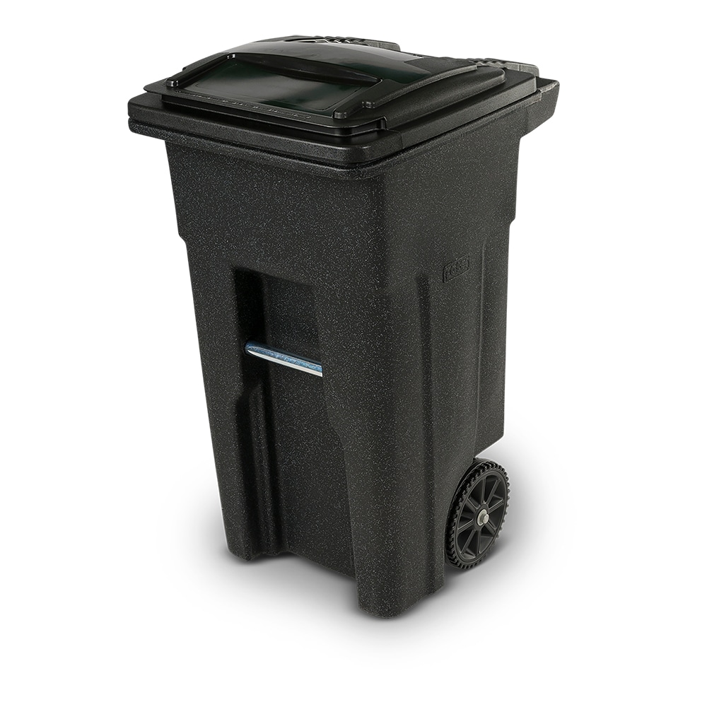 Toter 32-Gallons Blackstone Plastic Wheeled Kitchen Trash Can with Lid ...