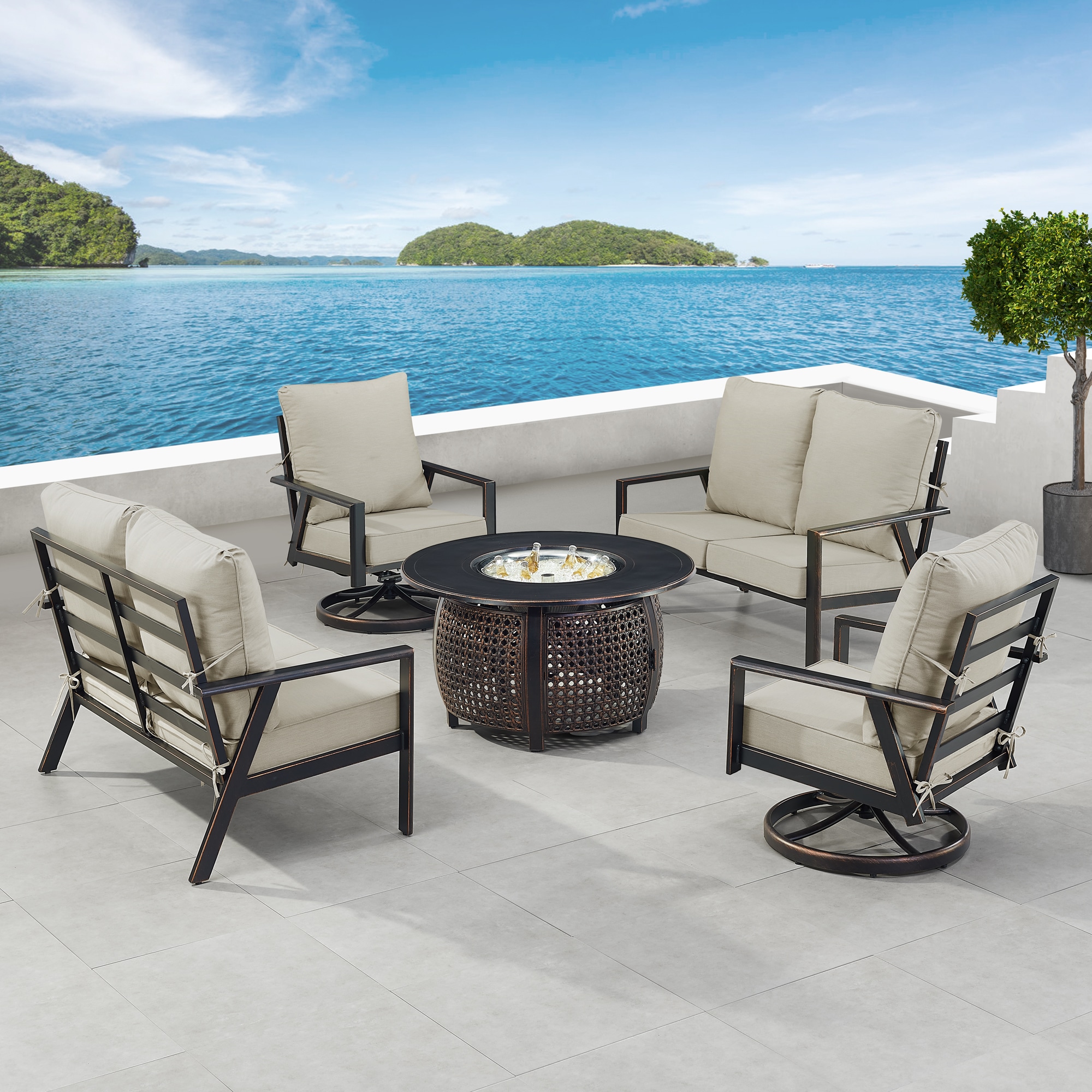 Oakland Living LUX2LS2CHCLIFFLGCUIB Patio-Conversation-Sets - View #3