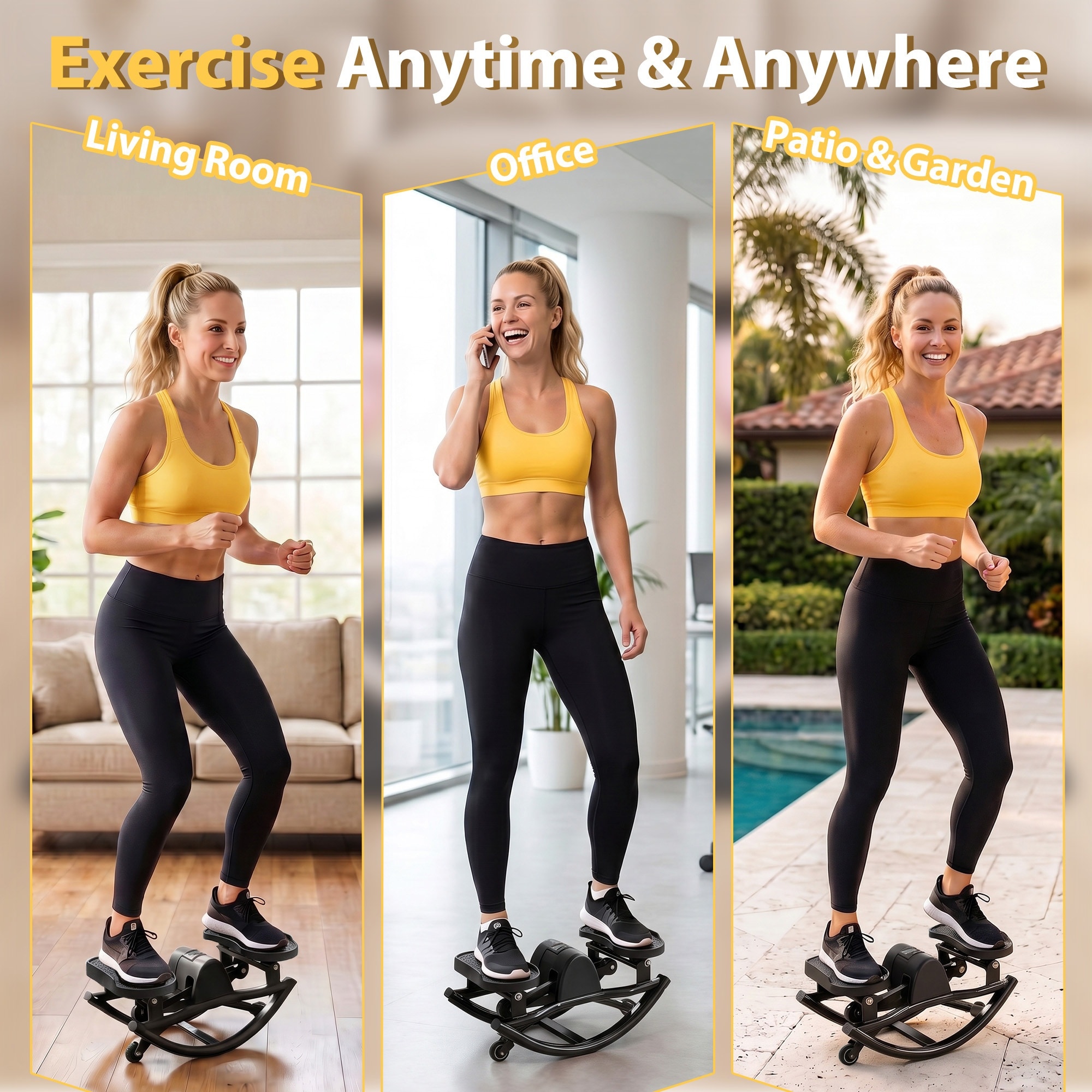 Vorene Foldable Quiet Swing Stepper Machine Compact Home Aerobic ...