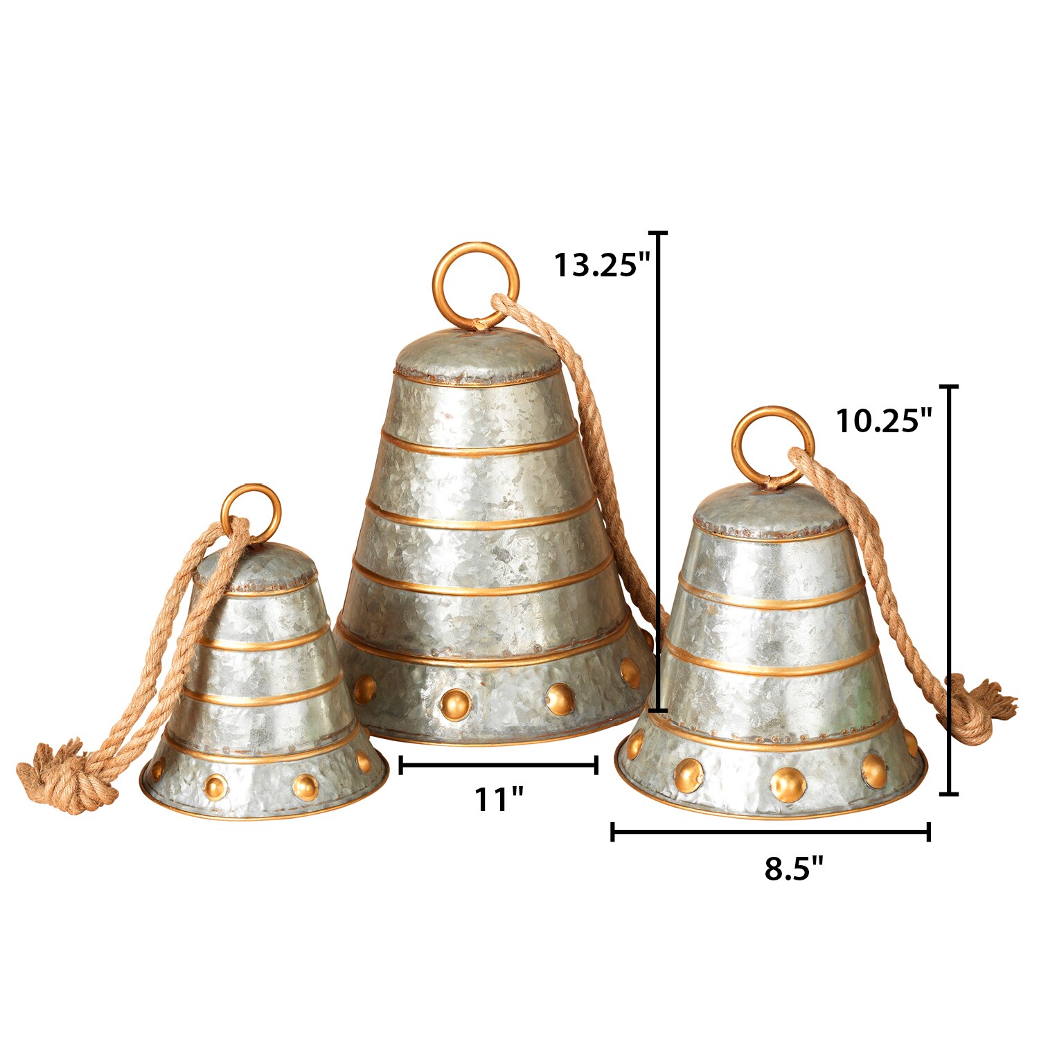 1.5 Assorted Brass Bells  Elegant Decorative Accents for Home & Office -  Dozen on