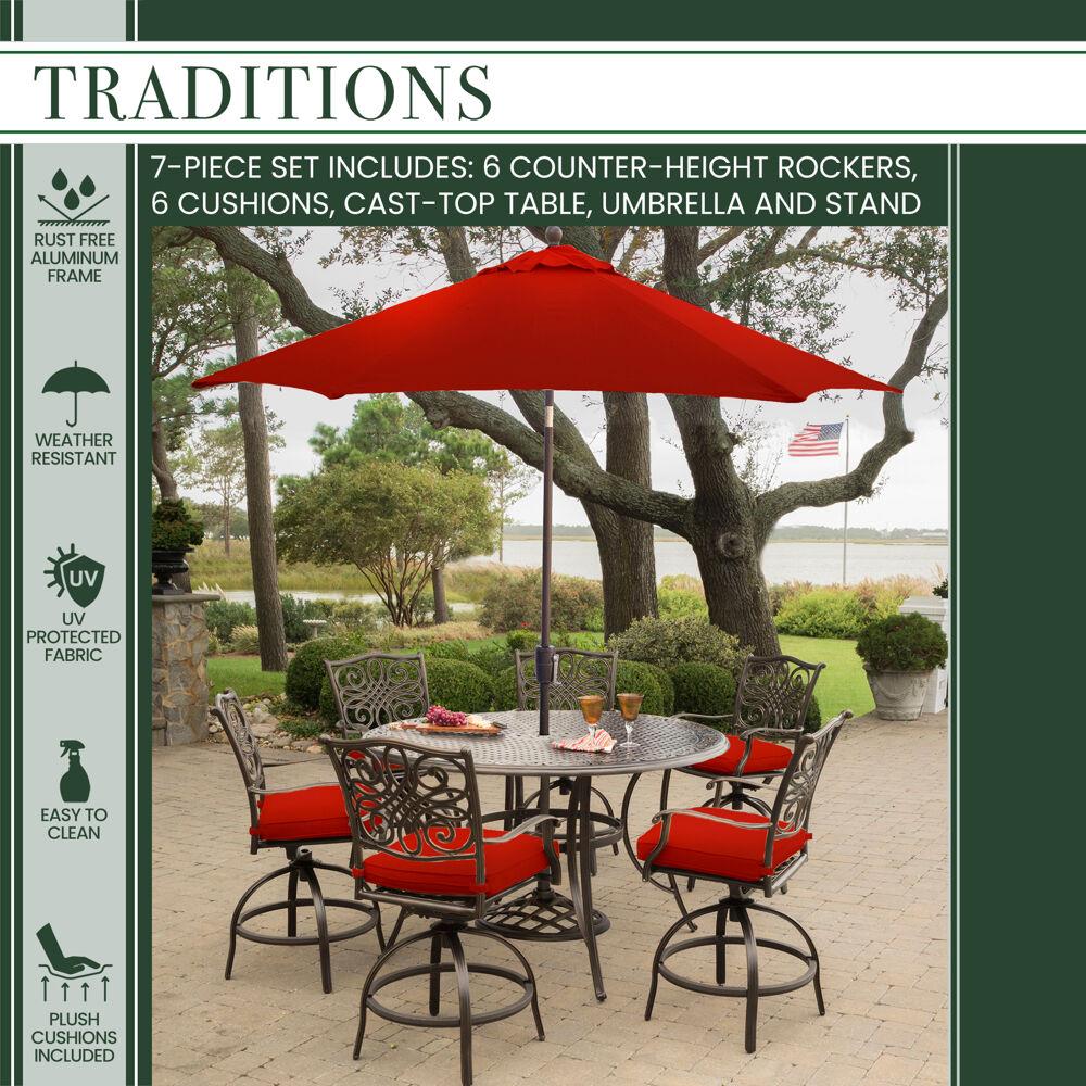 Hanover TRADDN7PCBR-SU-R Patio-Dining-Sets - View #2