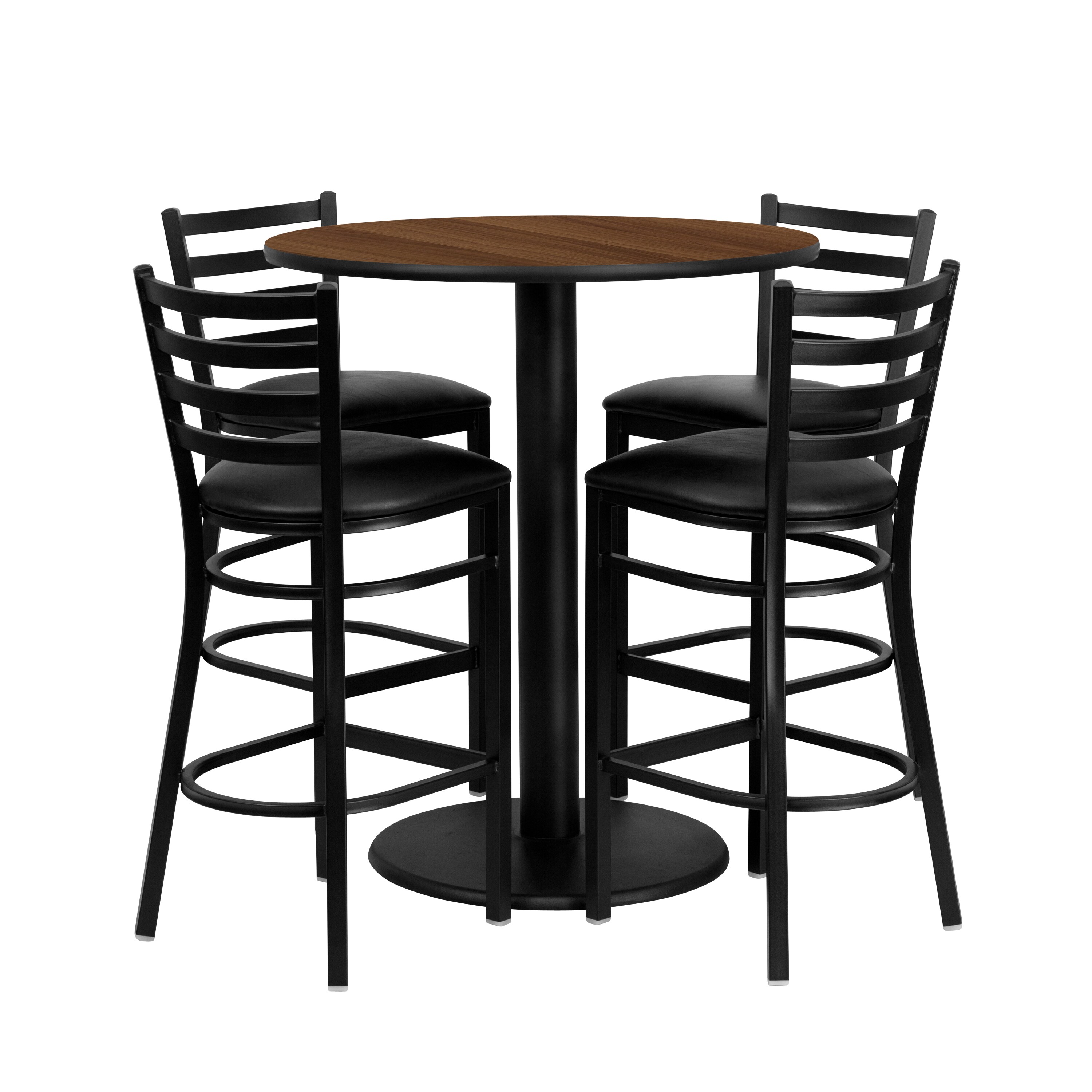 Flash Furniture 847254049559 Walnut Traditional Dining Room Set with Round Table (Seats 4)