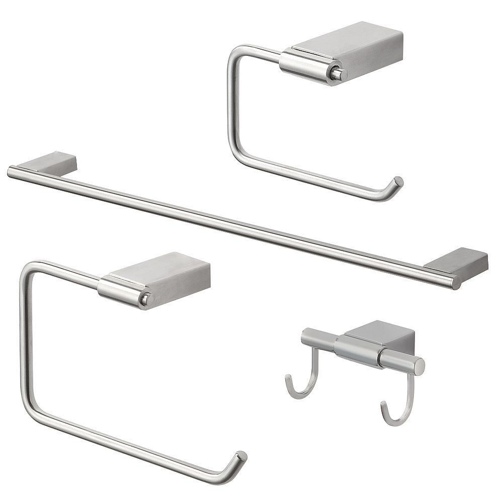 Transolid KA-MDX-4-BS Maddox 4-Piece Bathroom Accessory Kit, Brushed Stainless