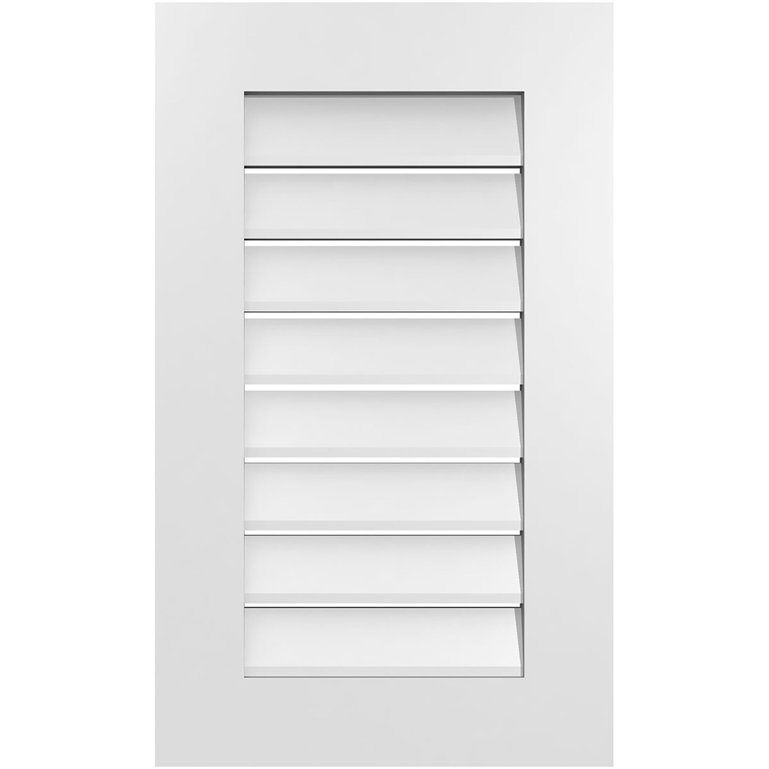 Ekena Millwork GVPVE18X3001SF 18-Inches x 30-Inches Off-white Rectangle PVC Gable Louver Vent