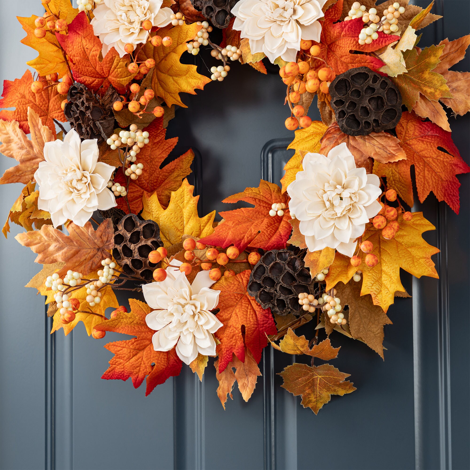 Glitzhome 2019500024 Artificial-Thanksgiving-Wreaths - View #8