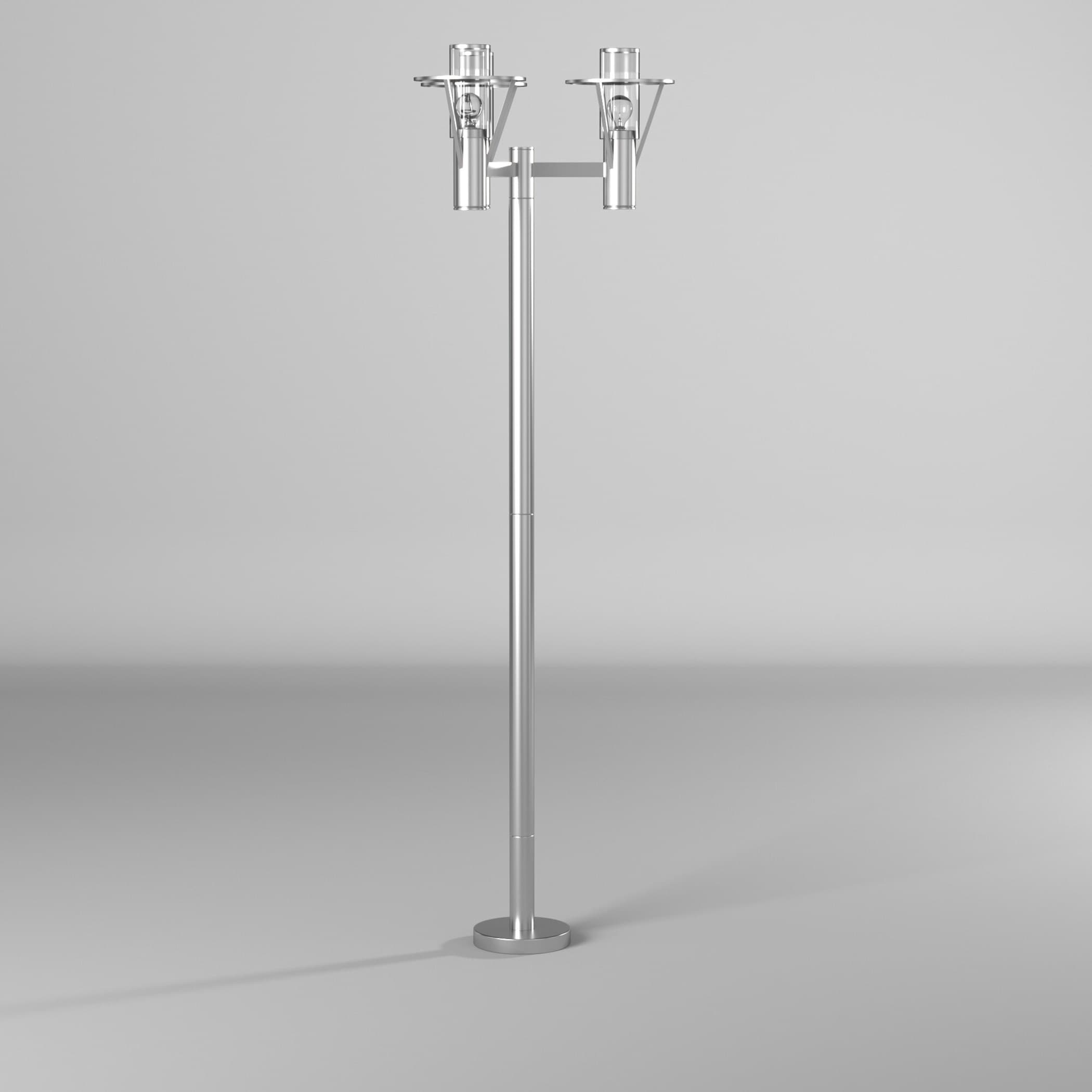 Belfast Modern Stainless Steel 86.75" Outdoor Lamp with Clear Glass