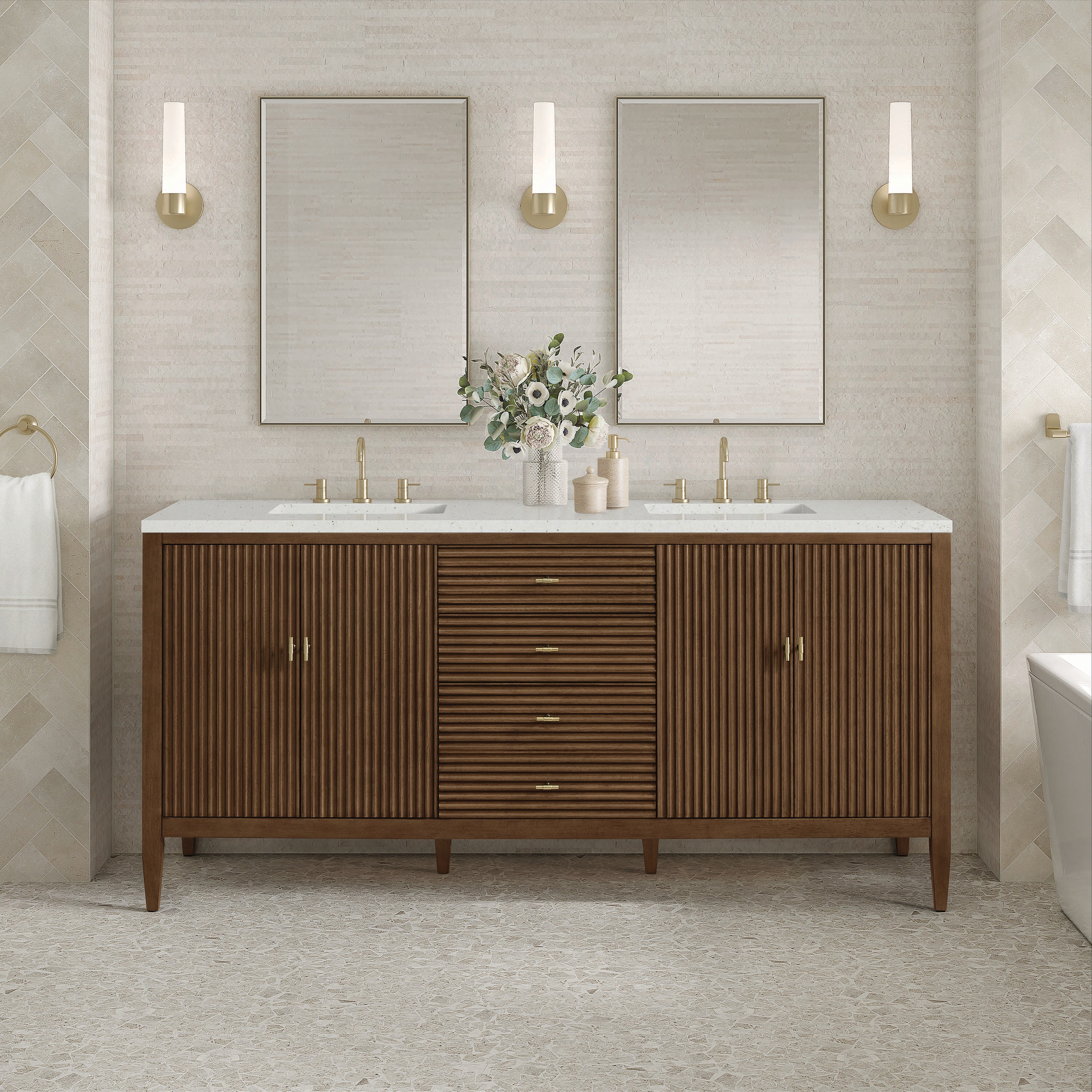 James Martin Vanities 485-V72-WLT-3LDL Bath-Vanity-Combo - View #2