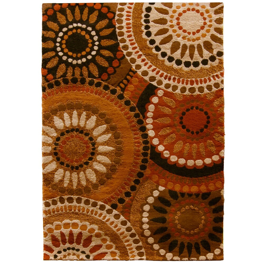 Orian Rugs 232011 Merrifield 8 X 10 (ft) Orange Floral Area Rug