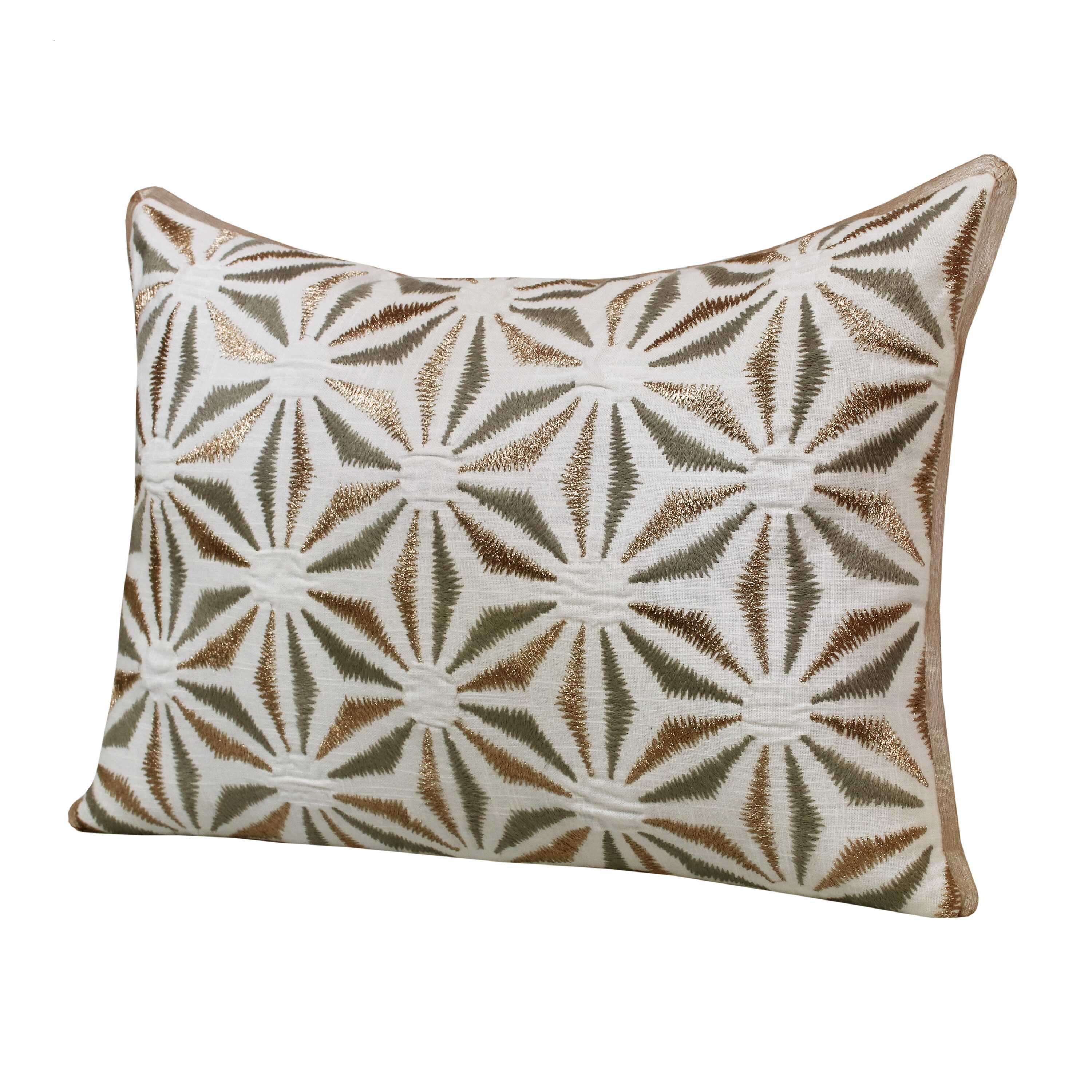 LR Home Harlow 14-in x 20-in Gray/Copper Indoor Decorative Pillow in ...