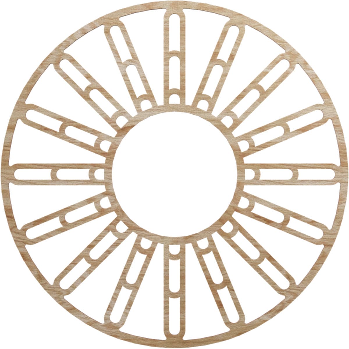 Ekena Millwork CMWP36X36X0375HHRO Hale Fretwork Pierced 36-in W x 36-in L Farmhouse Red Oak Wood Whole Ceiling Medallion