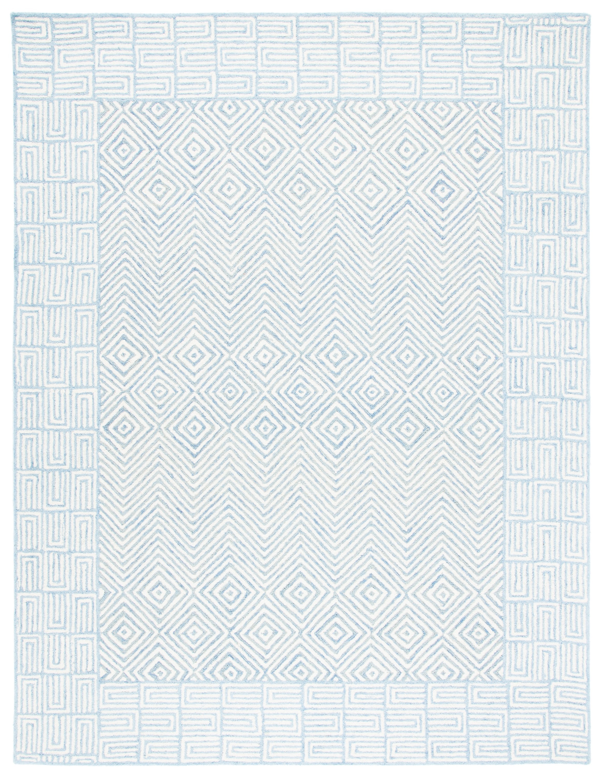 Hand-Tufted Artisan Wool Rug in Light Blue 8' x 10'