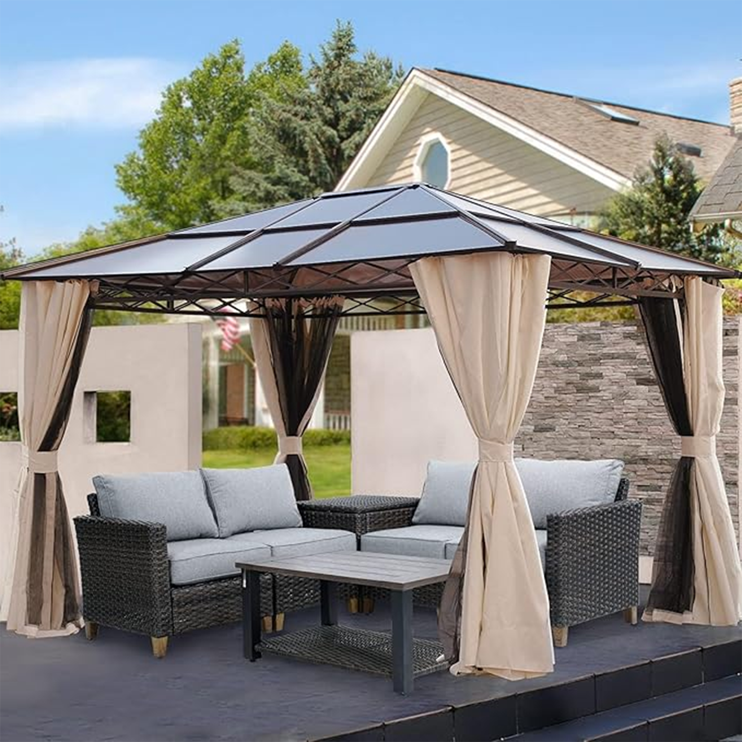 Mondawe MA-TPWF139BG Wood-Resin-Gazebos - View #3