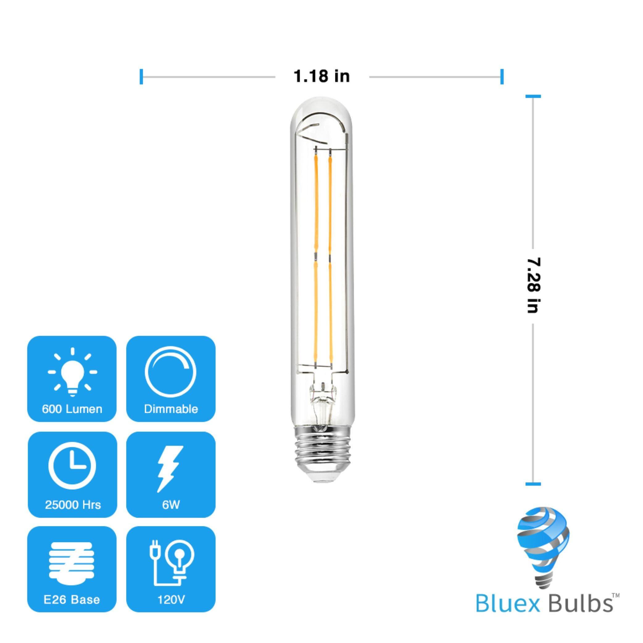Bluex Bulbs FIL-T10-185CM-8W-27K Dec-Led-Light-Bulbs - View #2