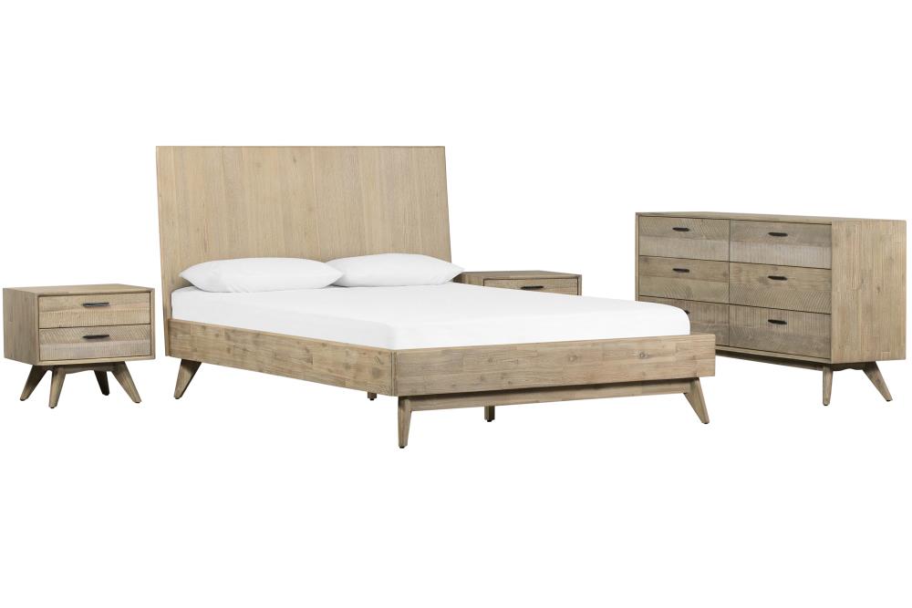 Armen Living SETLFBDGRQN4A Baly Gray sandblast Queen Bedroom Set