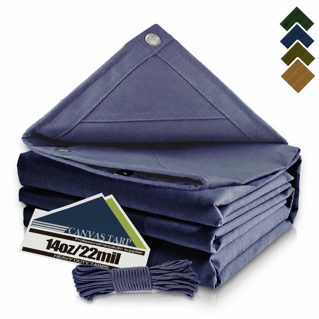 DYRCJ  Canvas Tarp 10x20ft Heavy Duty Water Resistant Tarpaulin with Rustproof Aluminum Grommets UV Resistant Durable Cloth Cover for Outdoor Use