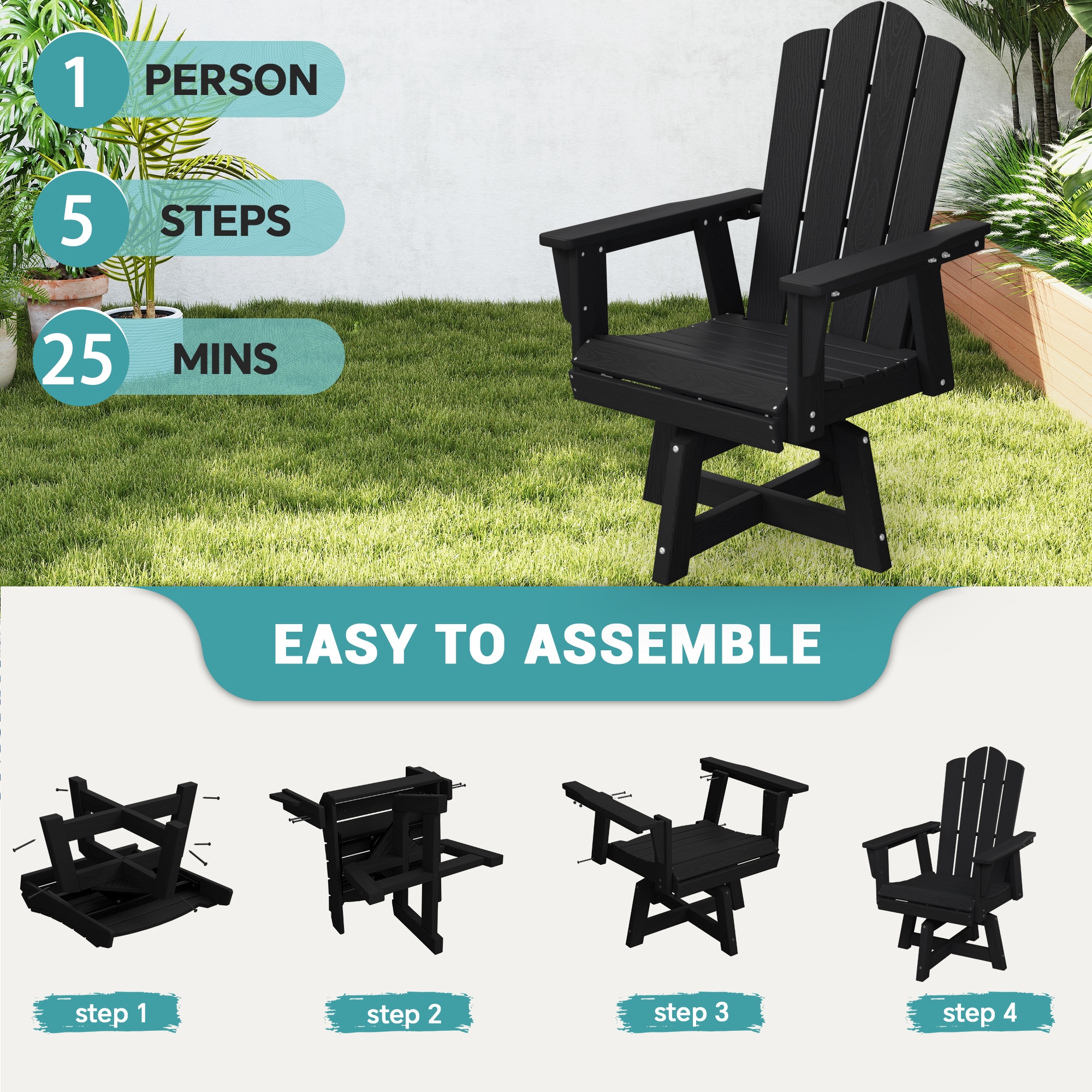 VOUA PE-SDC-BK Patio-Chairs - View #5