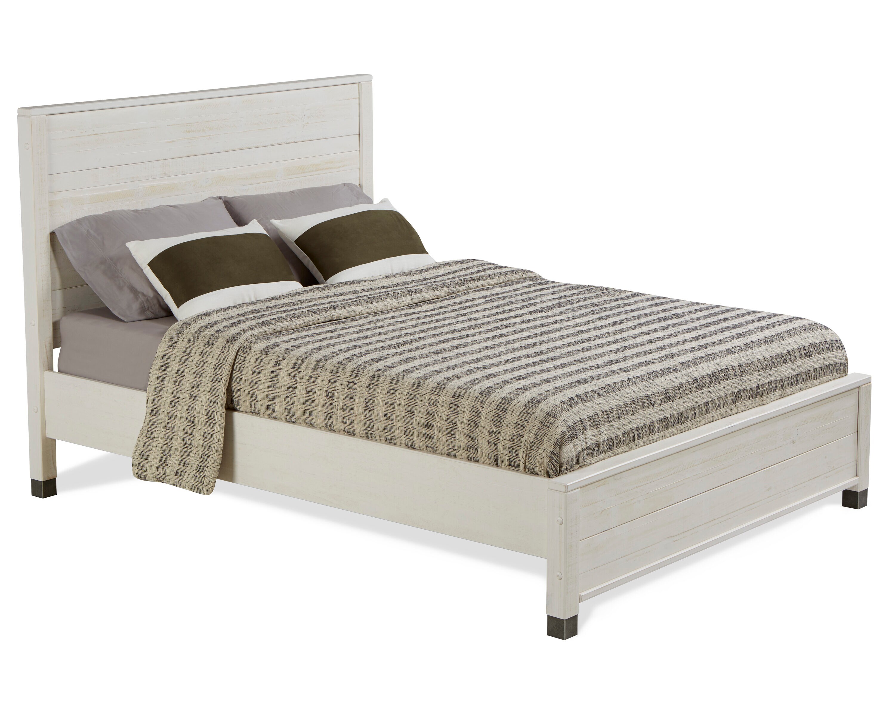 Camaflexi BJ509 Baja Shabby White Full Wood Bed frame Bed