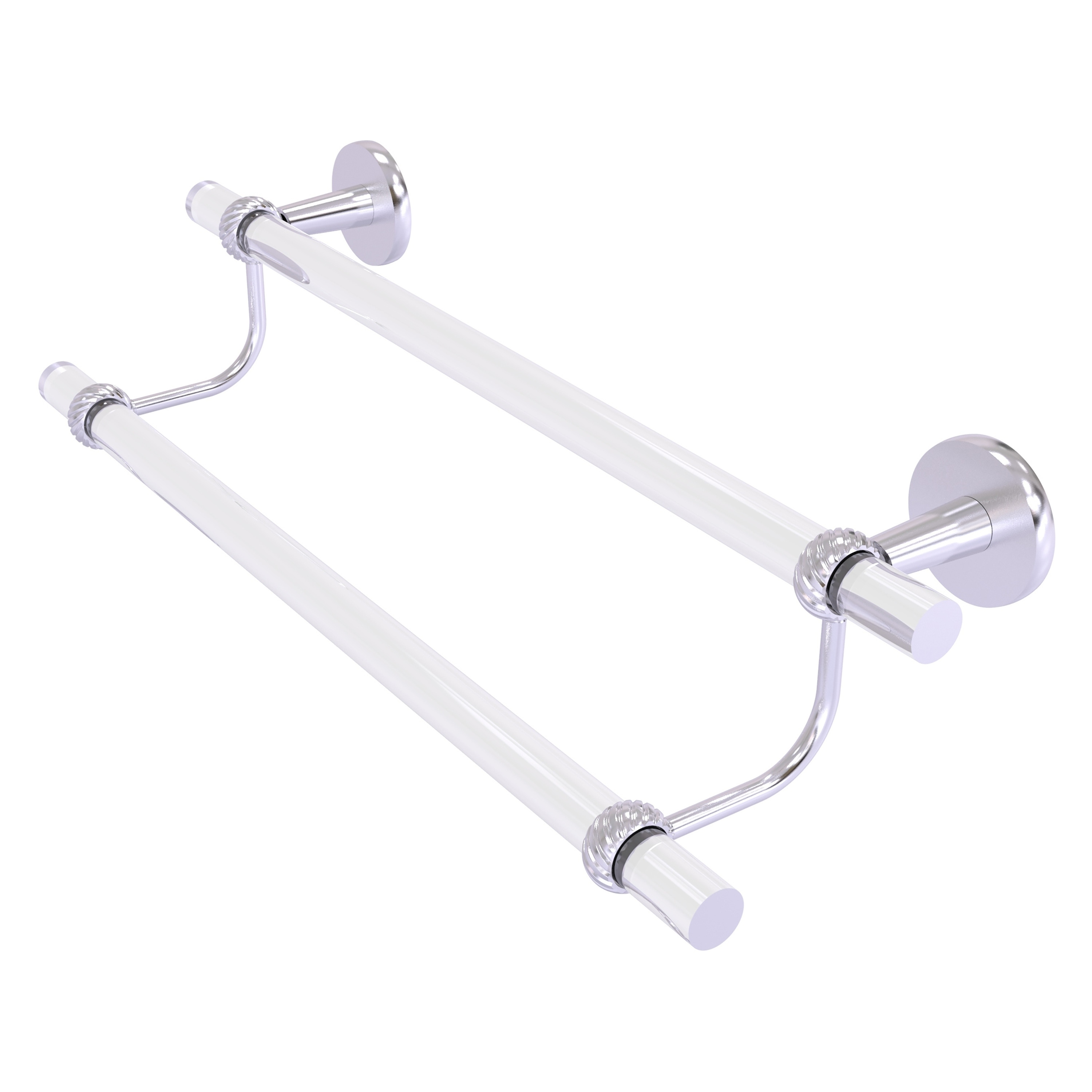 Allied Brass CV-72T-30-SCH Clearview 30-in double Satin Chrome Wall mount Double Towel Bar