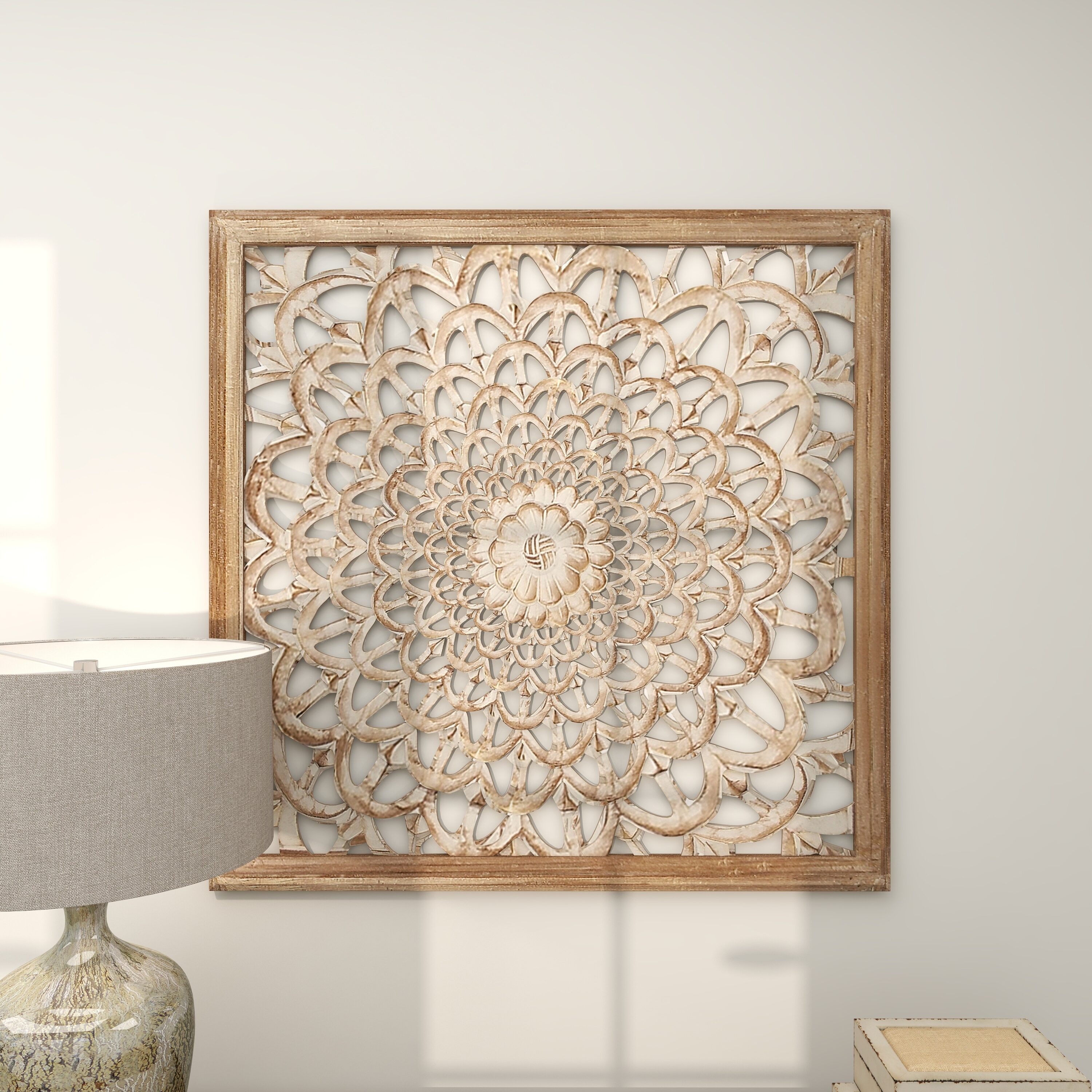 Grayson Lane 36-in W X 36-in H Wood Floral Wall Sculpture In The Wall 