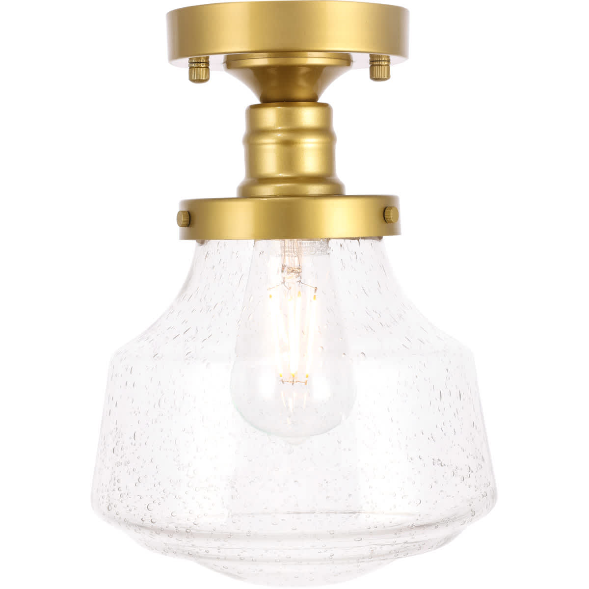 Elegant Lighting Living District LD6248BR Lyle 1 Light 8 inch Brass Flush Mount Ceiling Light