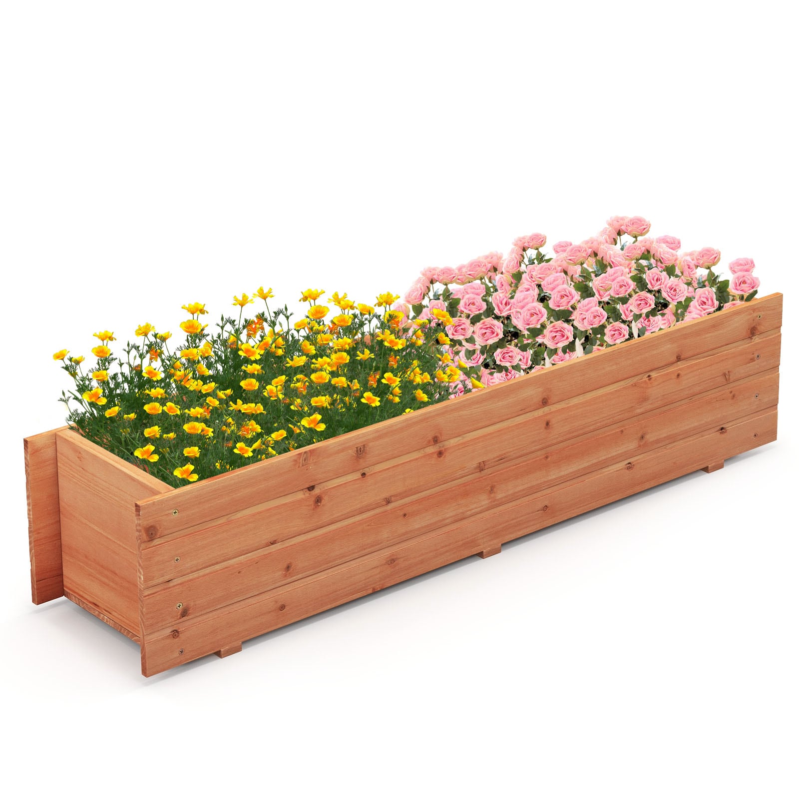  4099ORHYGD 11-in W x 44-in L x 10-in H Orange Wood Raised Garden Bed